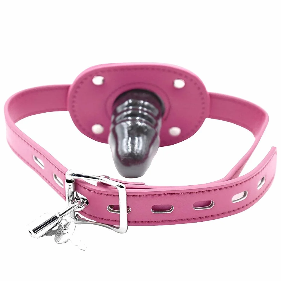 Roluck Mouth Extreme Dildo Gag con serratura Bondage regolabile SM Giocattoli sessuali fetish (S)