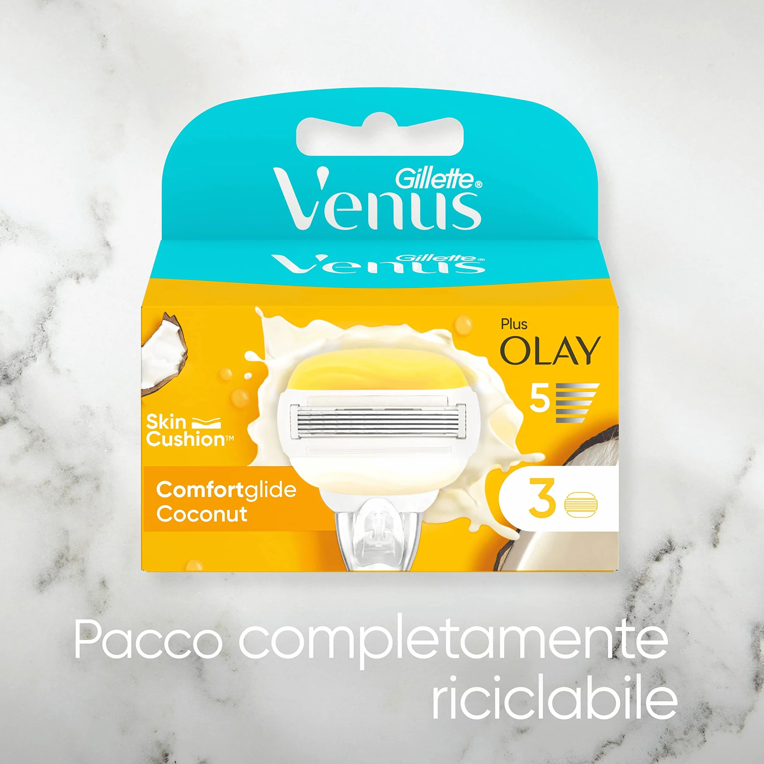 Gillette Venus Comfortglide Lamette Donna Ricambio Cocco Plus Olaz 5 Lame Skin Cushion Idratante