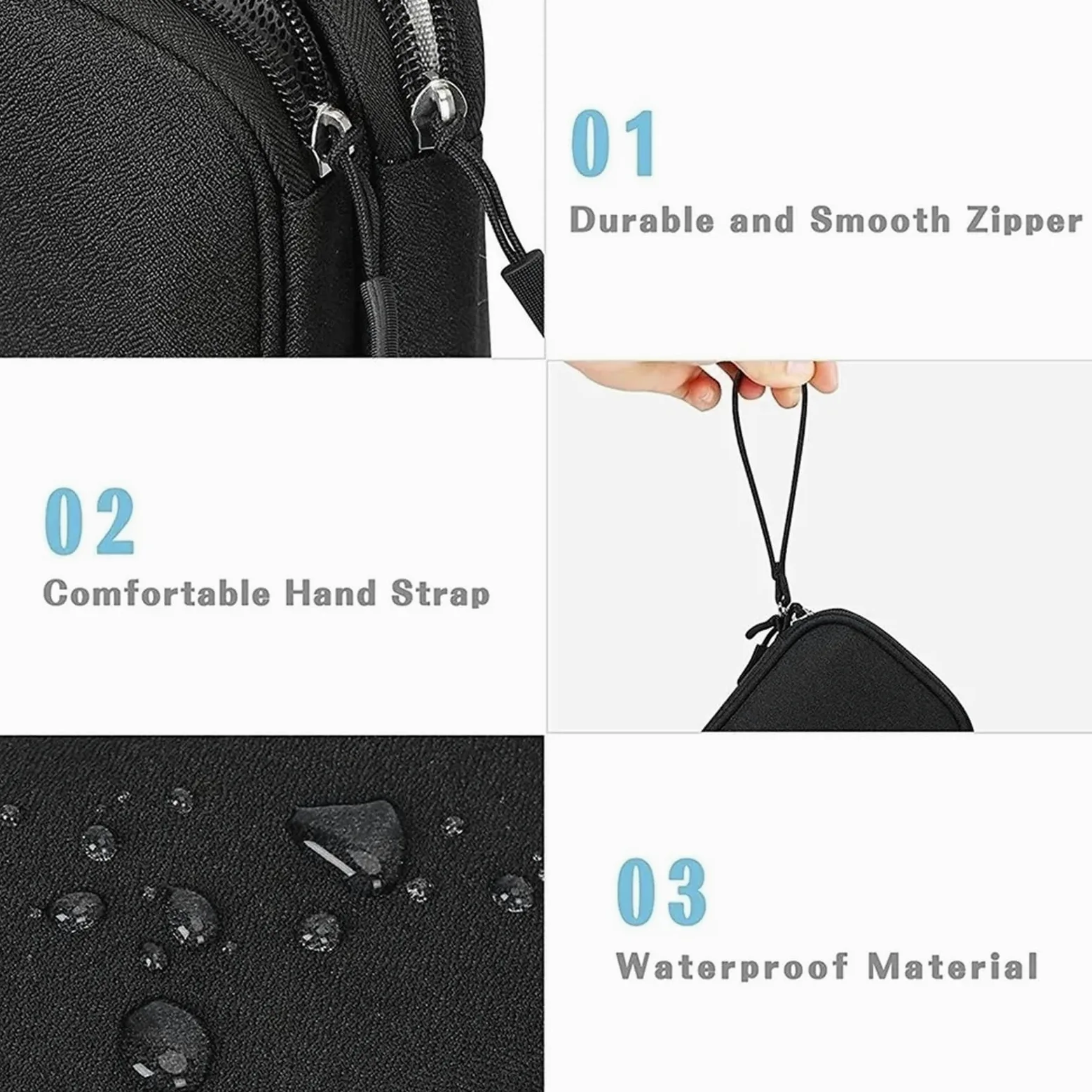 Borsa organizer per cavi viaggio 2 pezzi | Doppio strato portatile impermeabile(C)