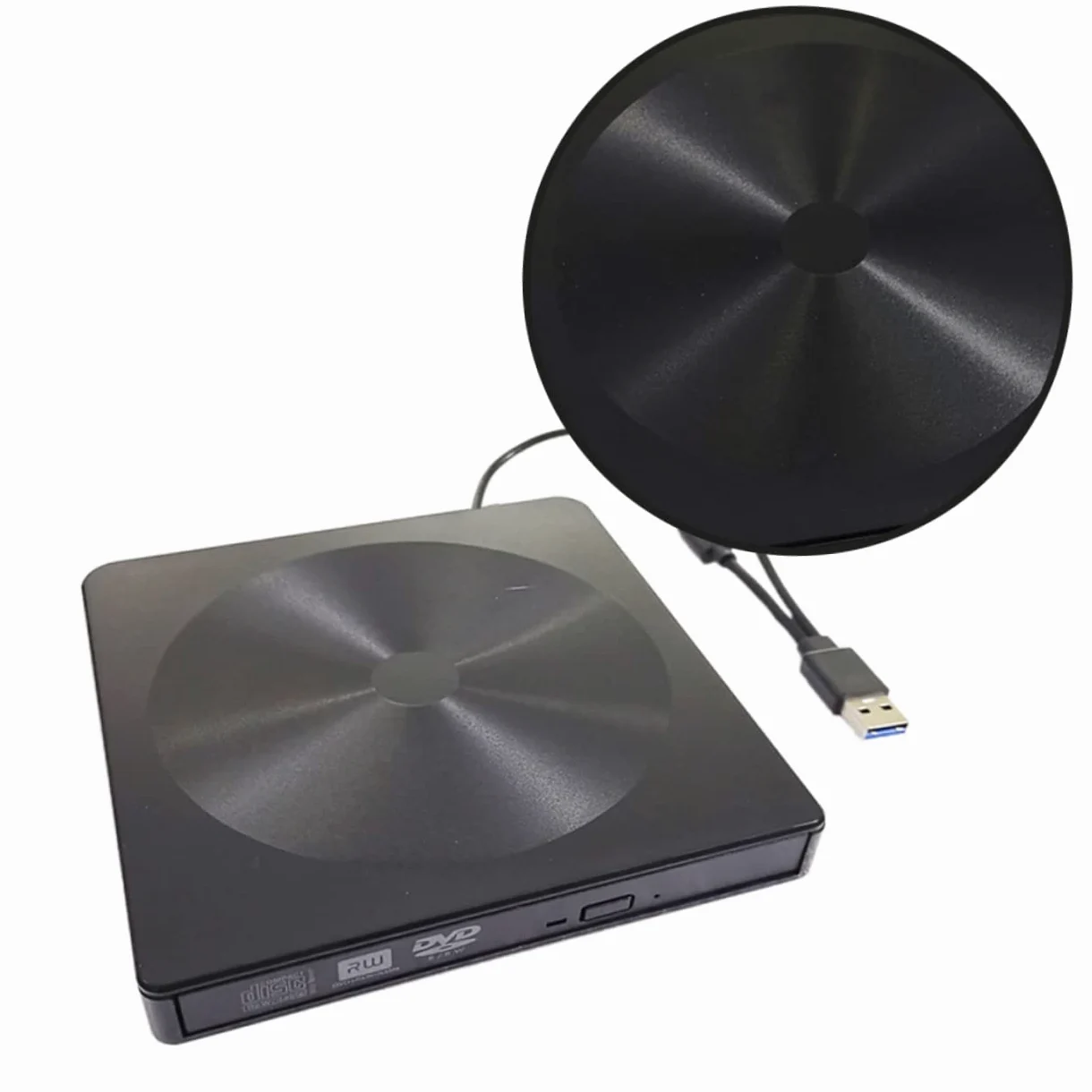 jojofuny Masterizzatore Dvd Esterno Typec Nero USB 3.0 Unità Ottica Abs per Desktop e Laptop senza Necessità di Driver Multi Funzione