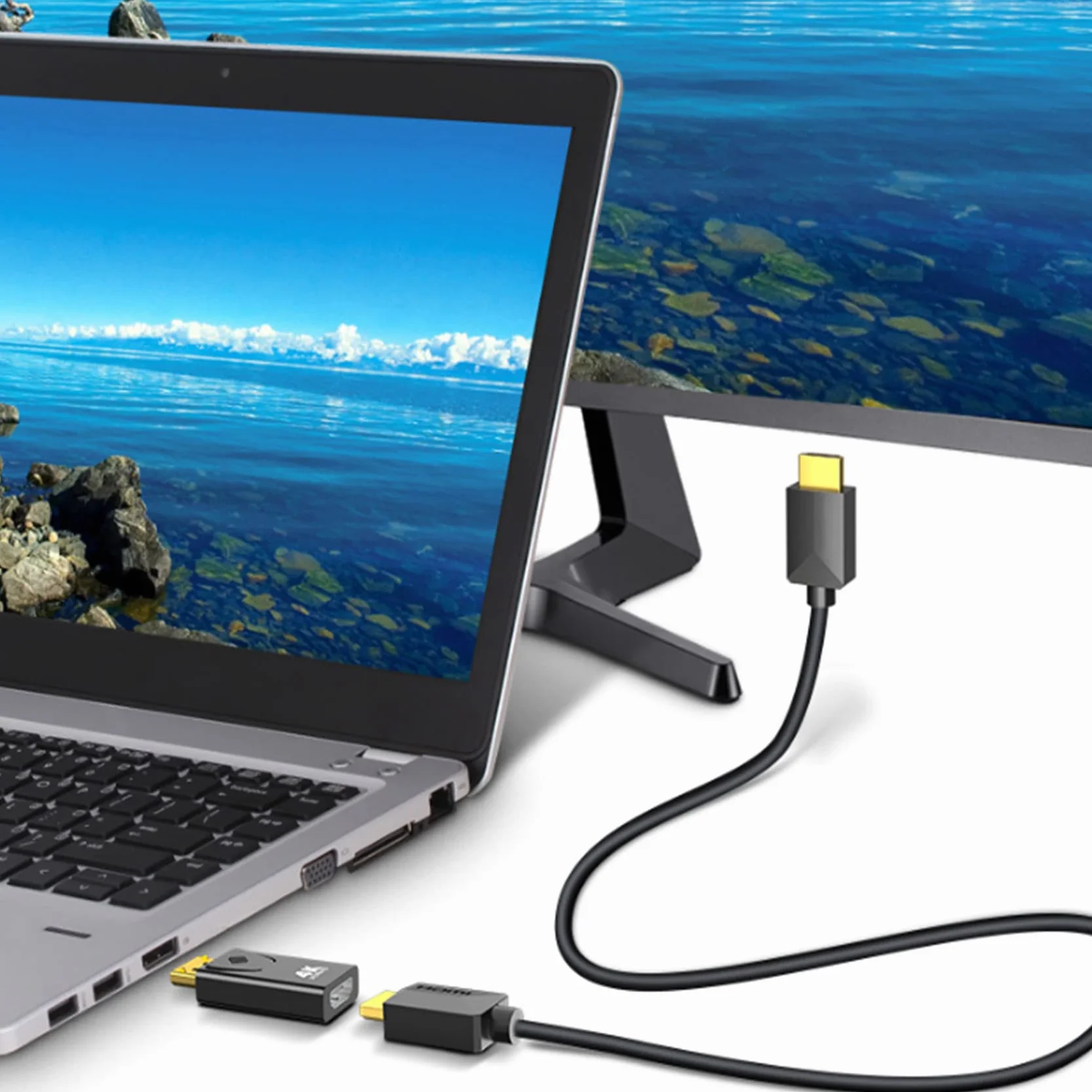 EasyULT Adattatore DisplayPort a HDMI, Risoluzione 4K DP Maschio a HDMI Femmina Convertitore, Supporto Audio 4K 1080P, per HDTV, Monitor, Proiettori, Portatili e Altri(Nero)