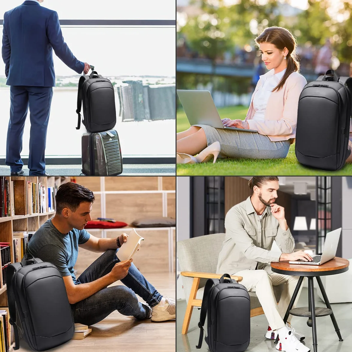 Zaino Porta PC Uomo Donna, Leggero Sottile ed Espandibile Grand per Laptop Impermeabile per Computer Portatile 17 Pollici per Uffico Università Scuola Viaggio Business (27L Nero)