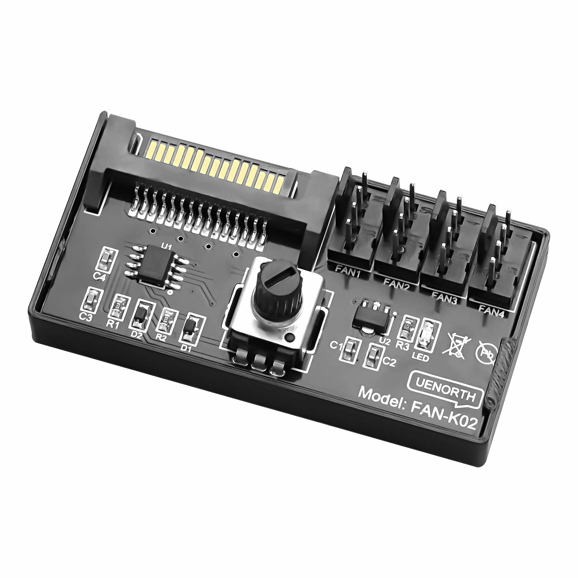 Controller ventola PC 12V 4 pin PWM hub alimentazione 4 SATA