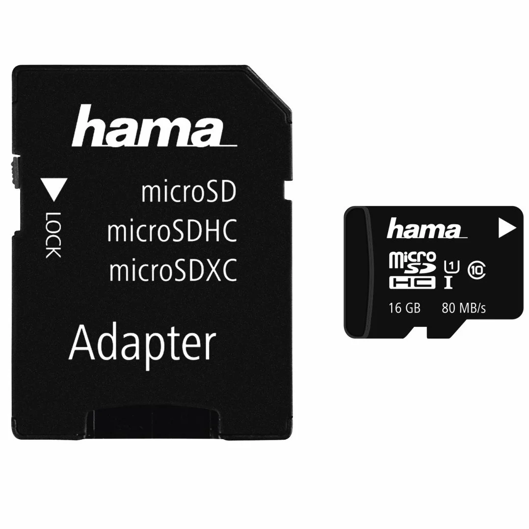 Hama microSDHC 16GB Class 10 UHS-I Memory Card Black
