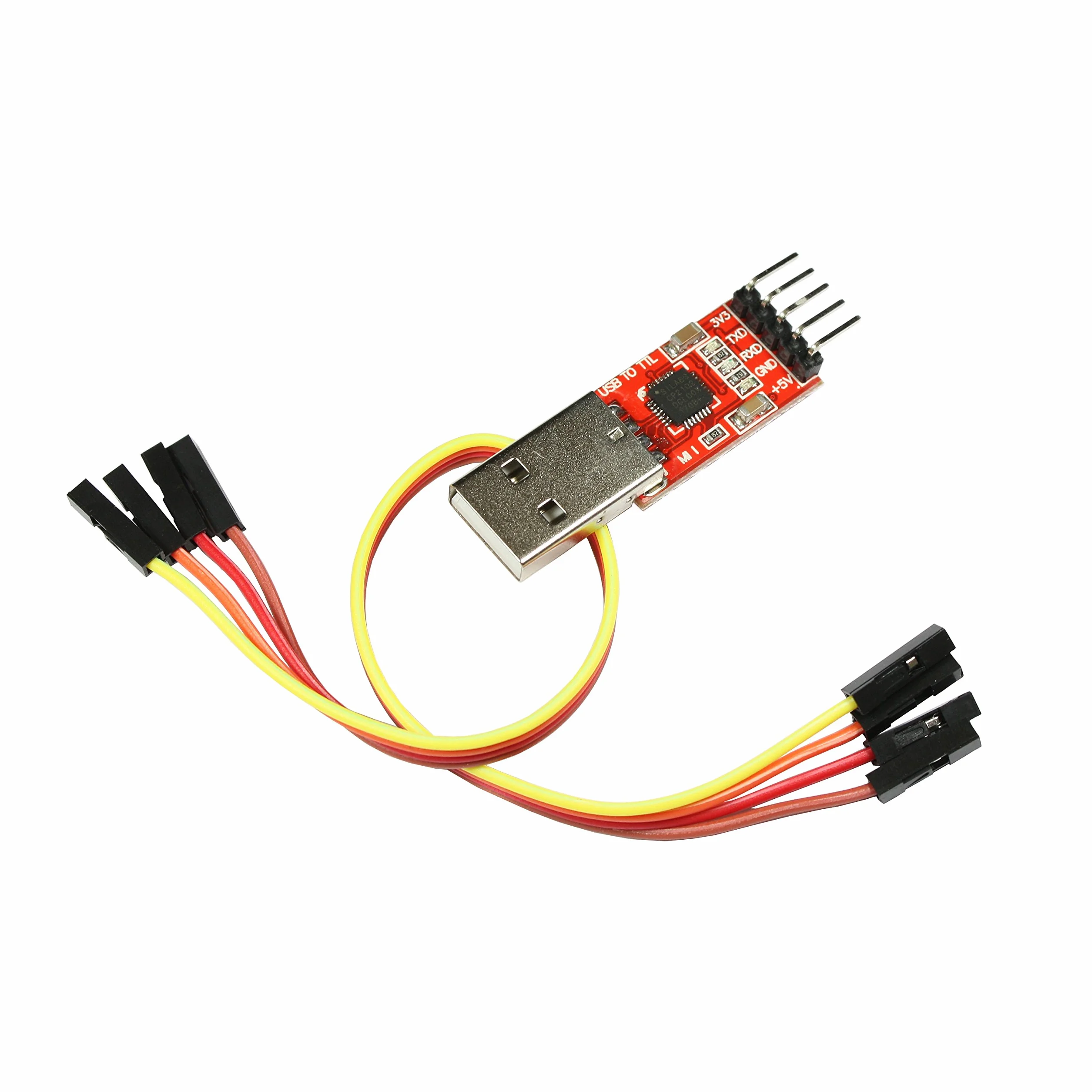 Paradisetronic UART convertitore Adattatore, interfaccia seriale/Ttl, 3.3 V/5 V, CP2102 USB Serial Converter con Collegamento per Linux, MacOS, Win7, Win8, Win10