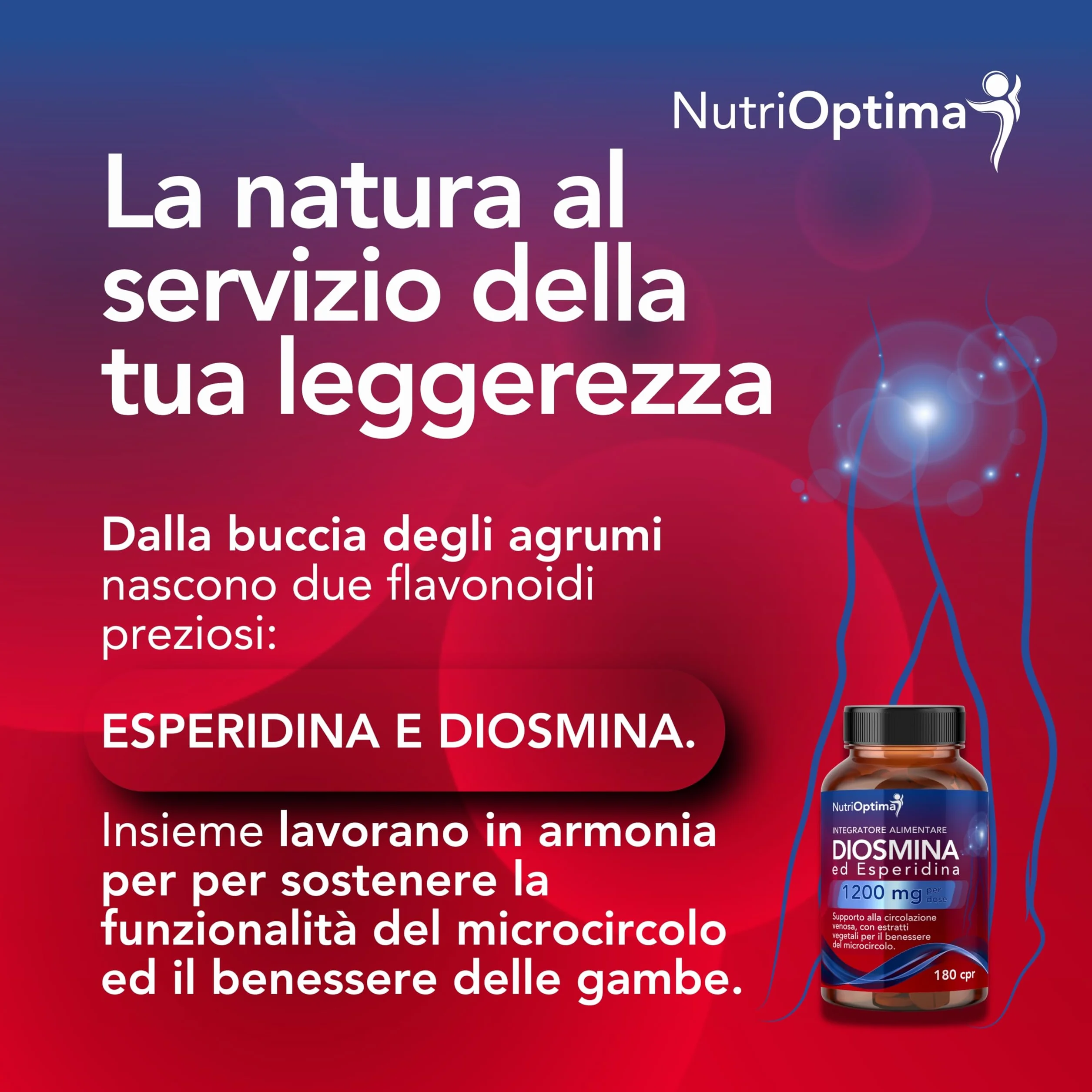 Diosmina Esperidina 1200mg 180 Compresse Integratore Flavonoidi per Microcircolo Gambe