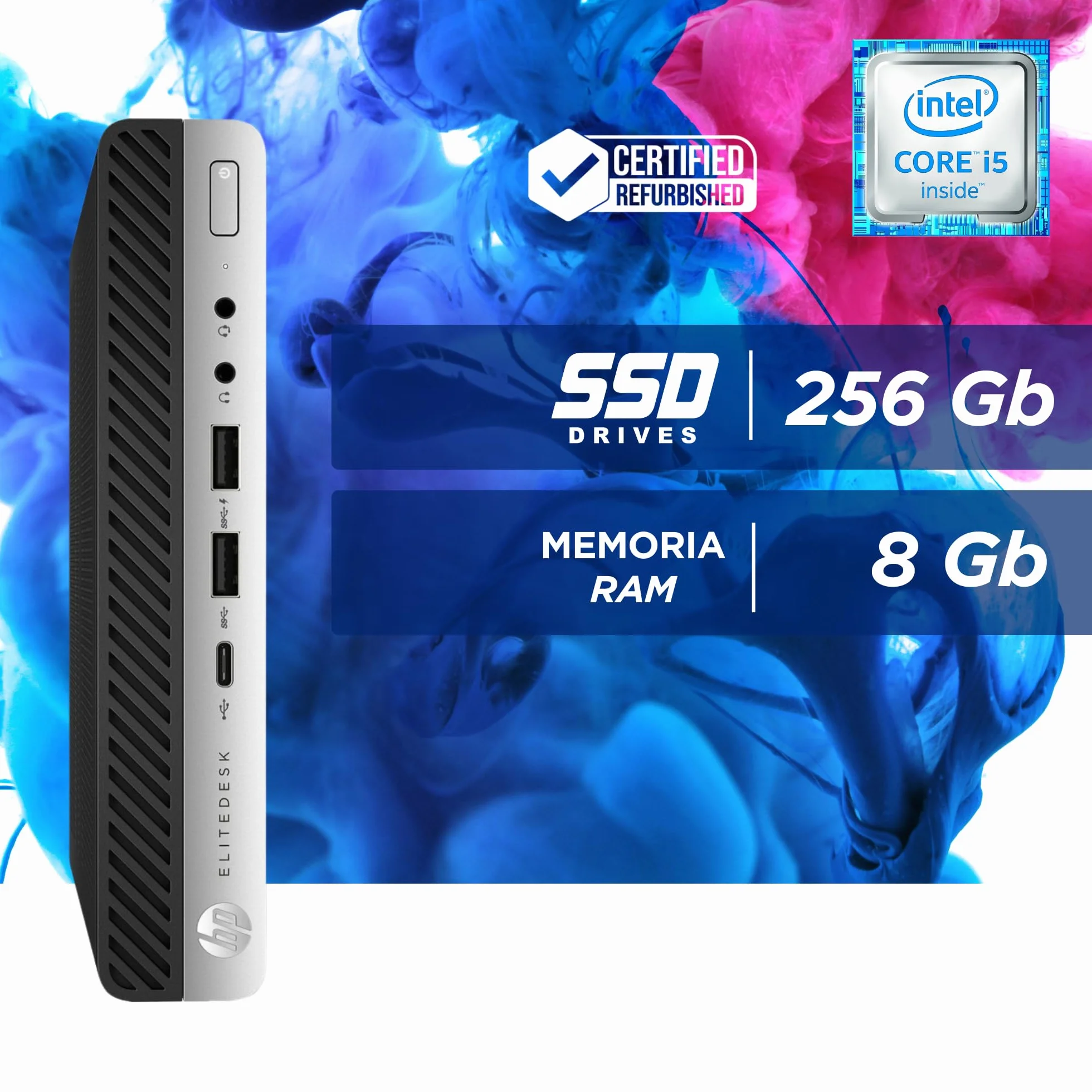 HP EliteDesk Mini PC Intel i5-6400T 8GB RAM 256GB SSD Windows Ricondizionato