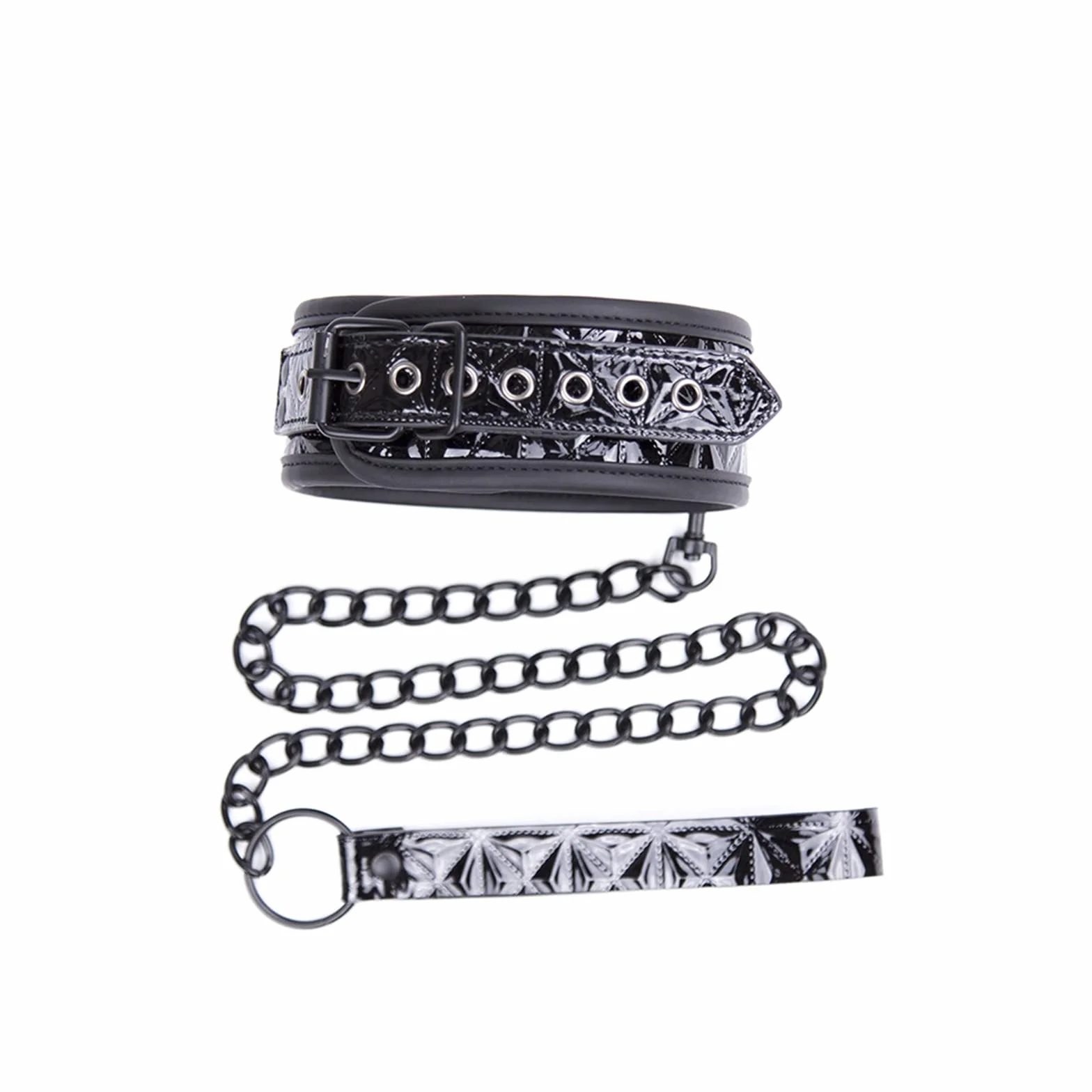 Collare BDSM in pelle con guinzaglio catena per adulti Fetish donna Bondage erotico SM