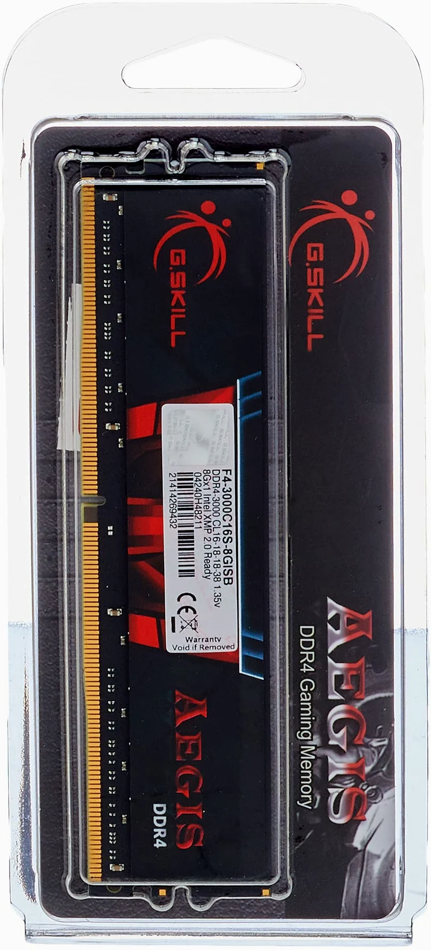 G.Skill Aegis F4-3000C16S-8GISB Memoria RAM da 8 GB, DDR4, 3000 MHz, CL16, Nero