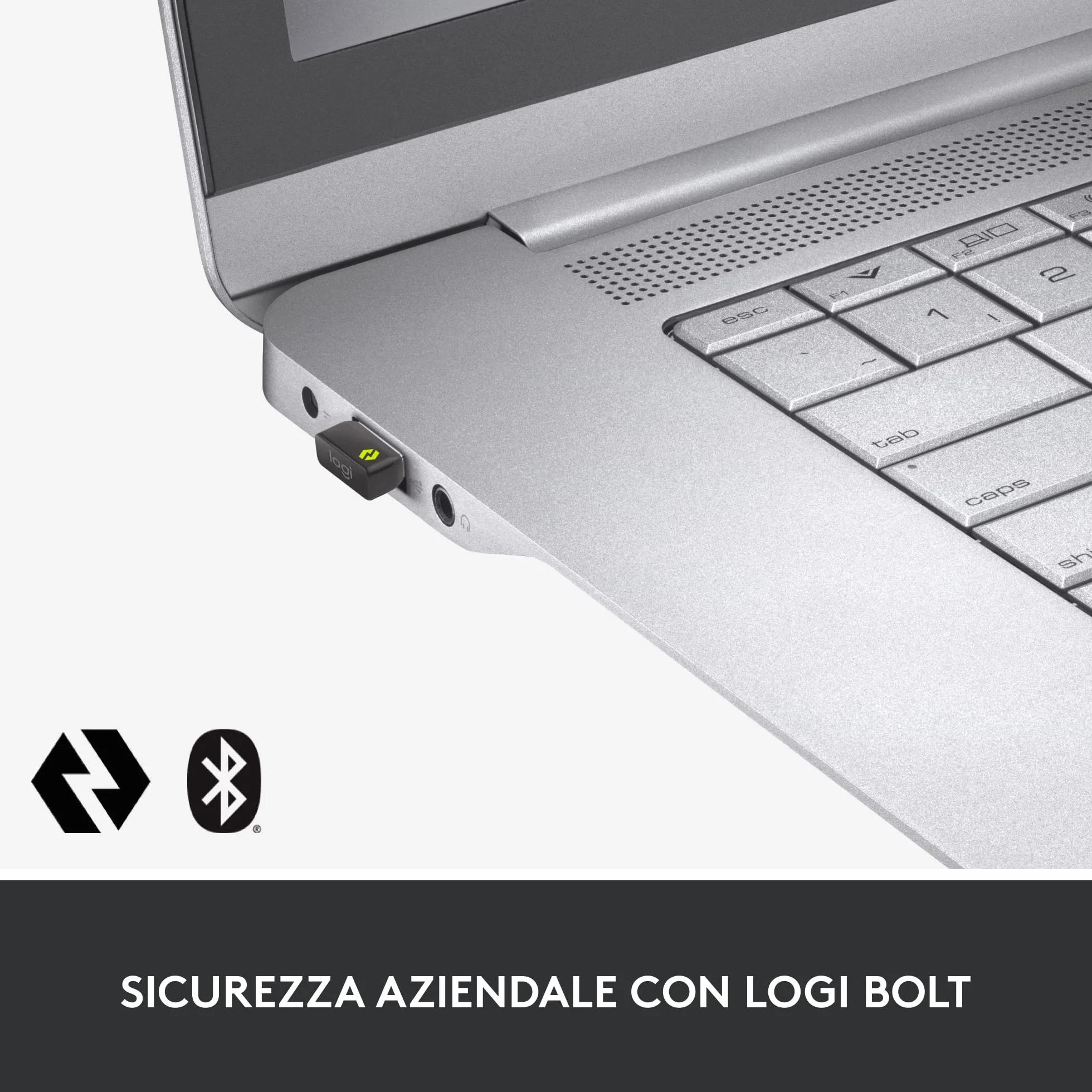 Logitech MX Keys Combo for Business | Gen 2, Tastiera e Mouse Wireless Full Size, con Poggiapolsi, Bluetooth , Logi Bolt, Clic Silenziosi, Windows/Mac/Chrome/Linux, Italiano QWERTY - Grigio