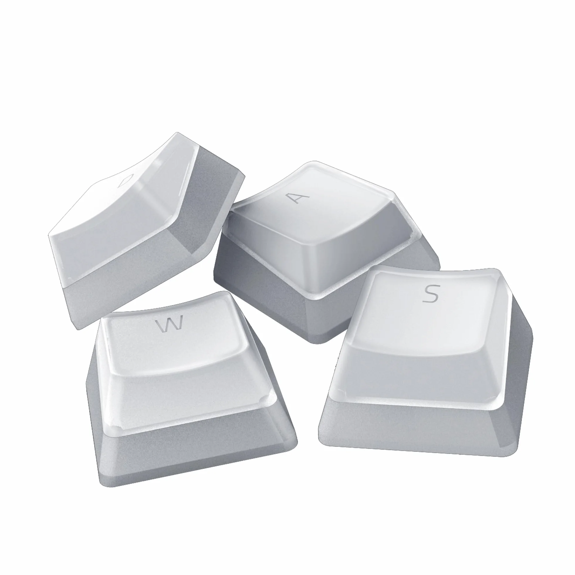 Razer Phantom Kit di upgrade dei tasti - Esclusivi tasti stealth con lati traslucidi che risplendono con l'illuminazione Razer Chroma RGB, US- & UK-Layout, Bianco