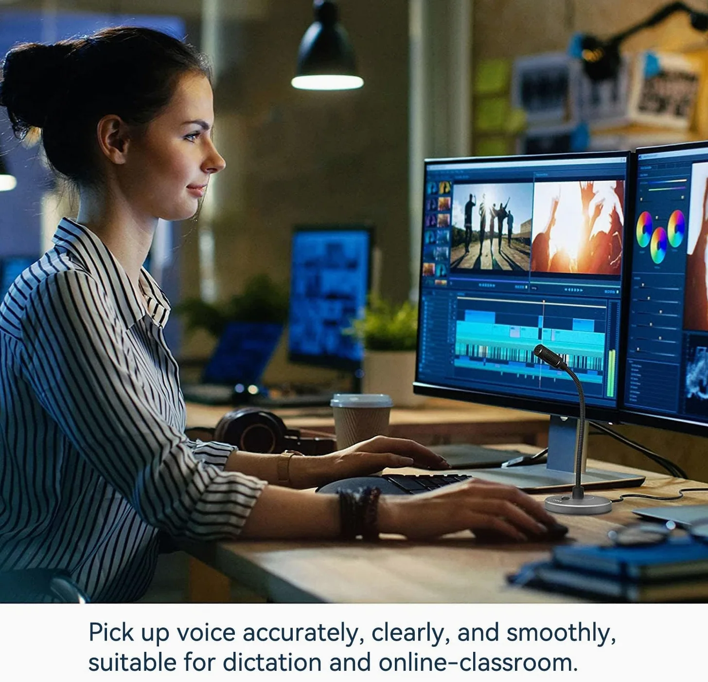 CMTECK Microfono USB per computer, registrazione con cancellazione del rumore, per PC/laptop, per chat online, home studio, podcasting, giochi, Skype, YouTube, con funzione mute (Windows/Mac)