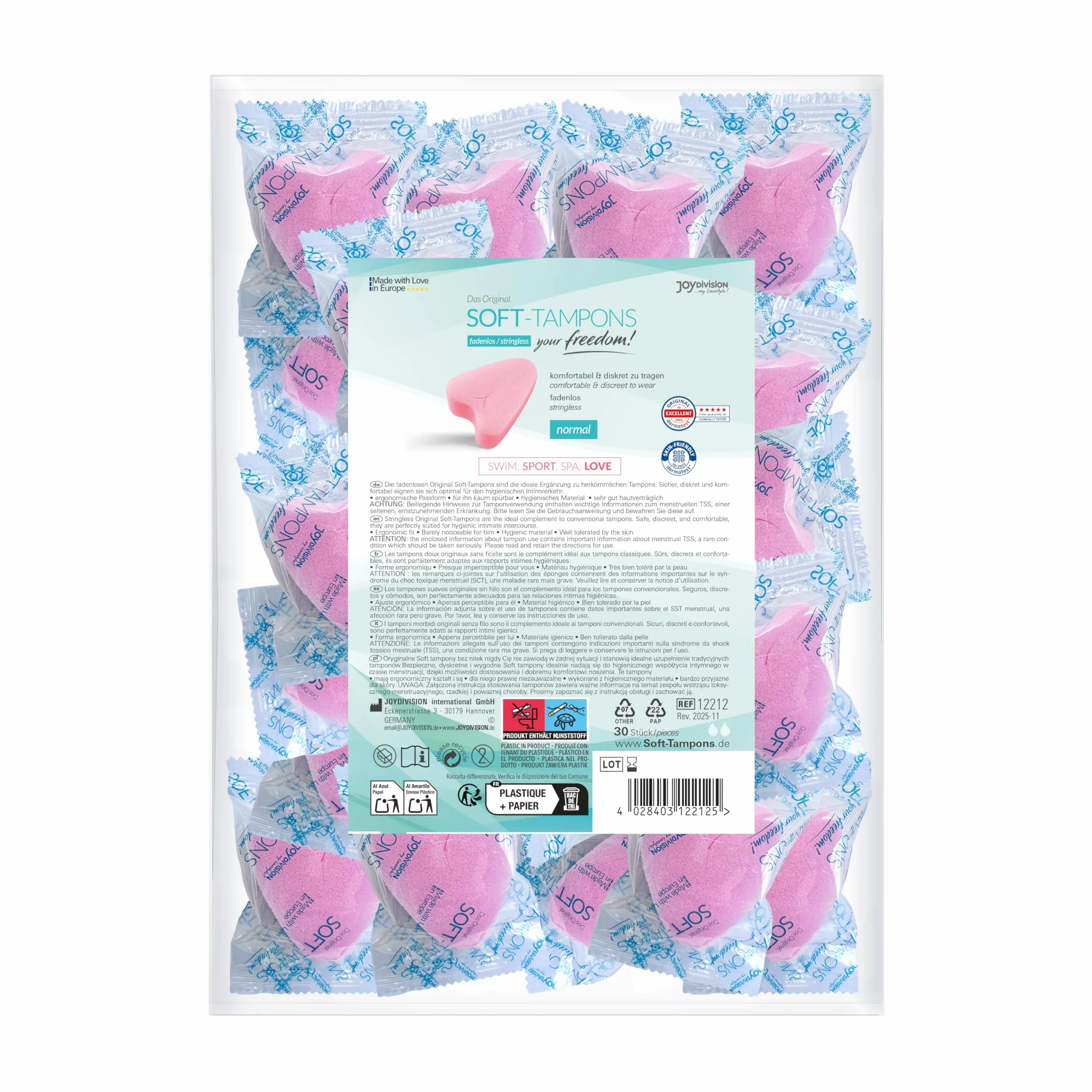 JOYDIVISION Soft Tampons NORMAL 30 unità - Tamponi ergonomici senza filo