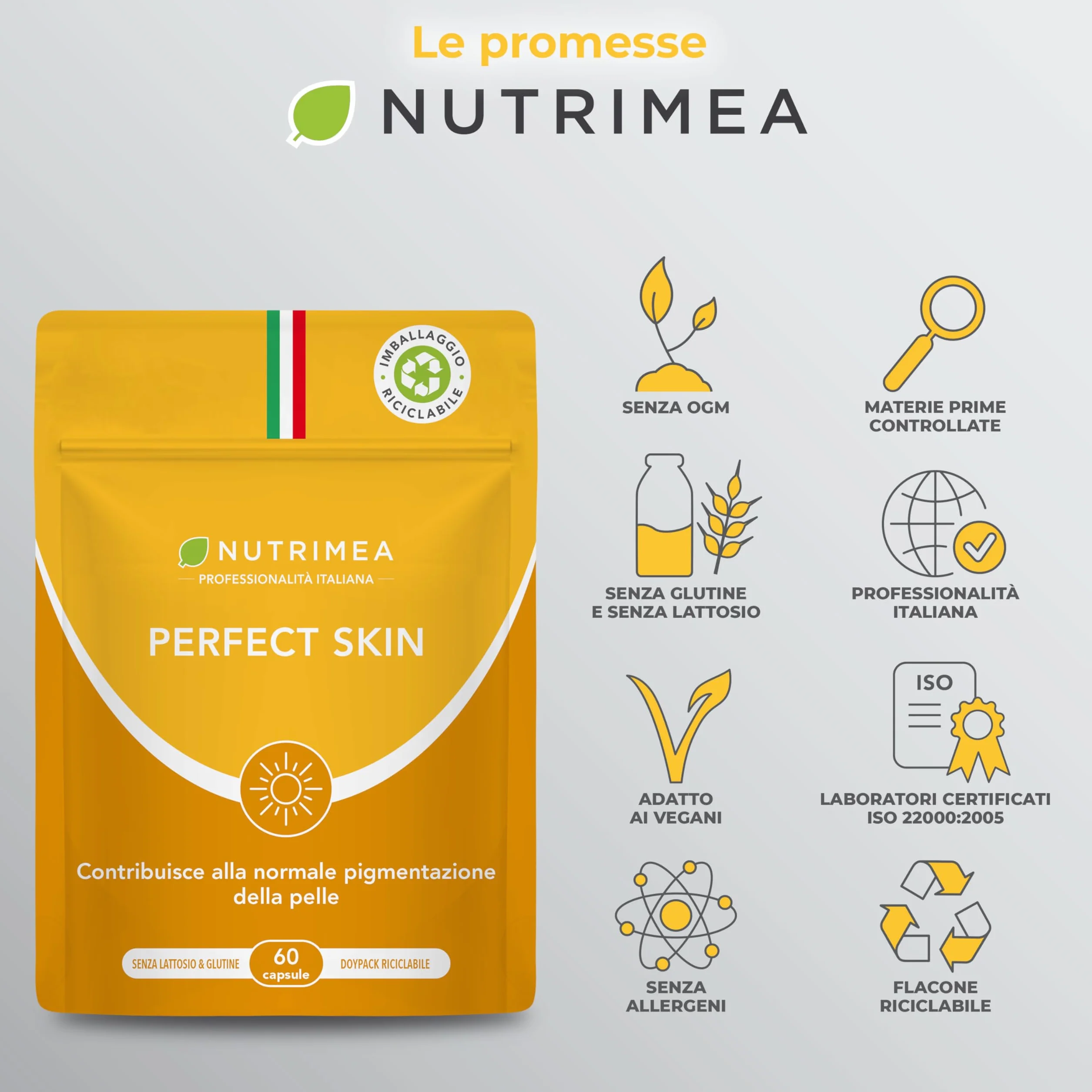 Nutrimea Perfect Skin Betacarotene Integratore Abbronzatura 60 Capsule