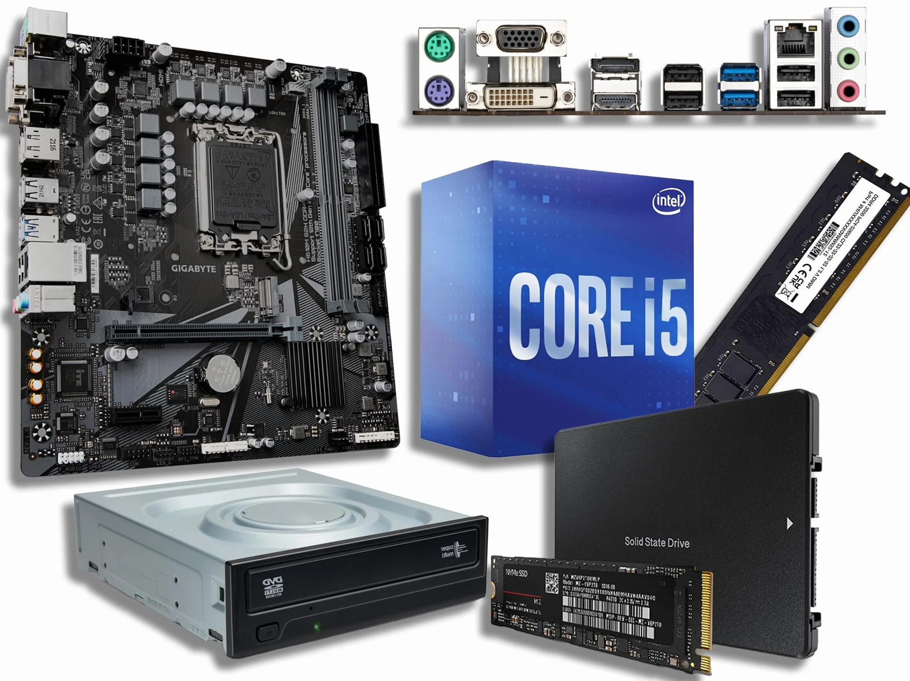 MYKA Pc Desktop i5-12400 4.40Ghz In Boost 6-Core,Cpu Core i5,Ram Ddr4 16Gb,Ssd Nvme M2 500Gb, Wifi,Windows 11 Pro,Office 2021 Pro,Computer assemblato