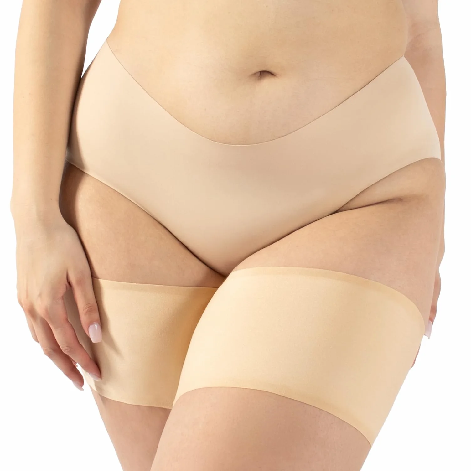CALZITALY Bande Anti Sfregamento Lisce Fasce Elastiche per Cosce Curvy Nero Naturale Made in Italy