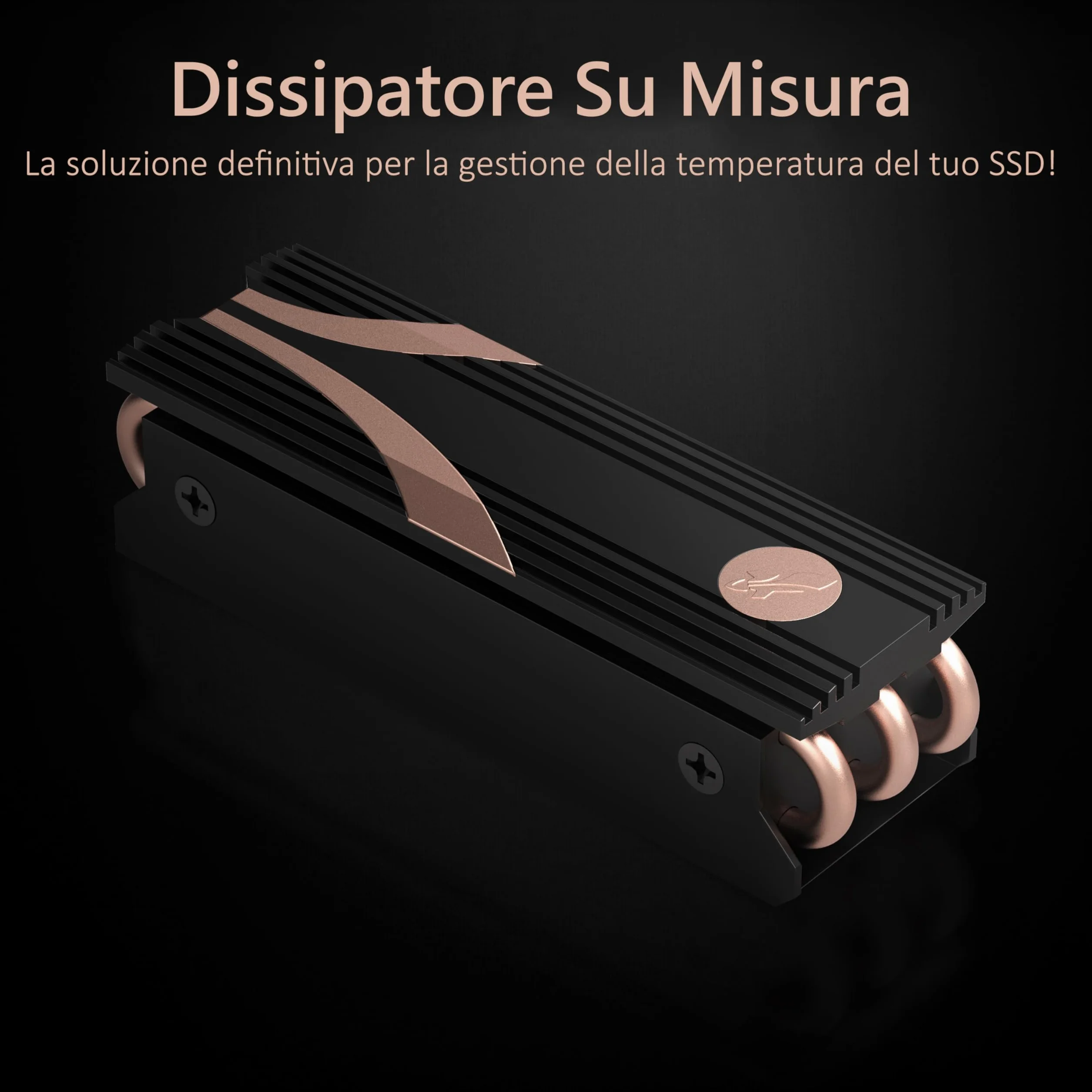 SABRENT Dissipatore SSD M.2 2280, Dissipatore SSD NVMe, Raffreddatore M.2 con pad termico, adatto per PC, PS5, computer desktop, in alluminio, Nero (SB-HTSK)