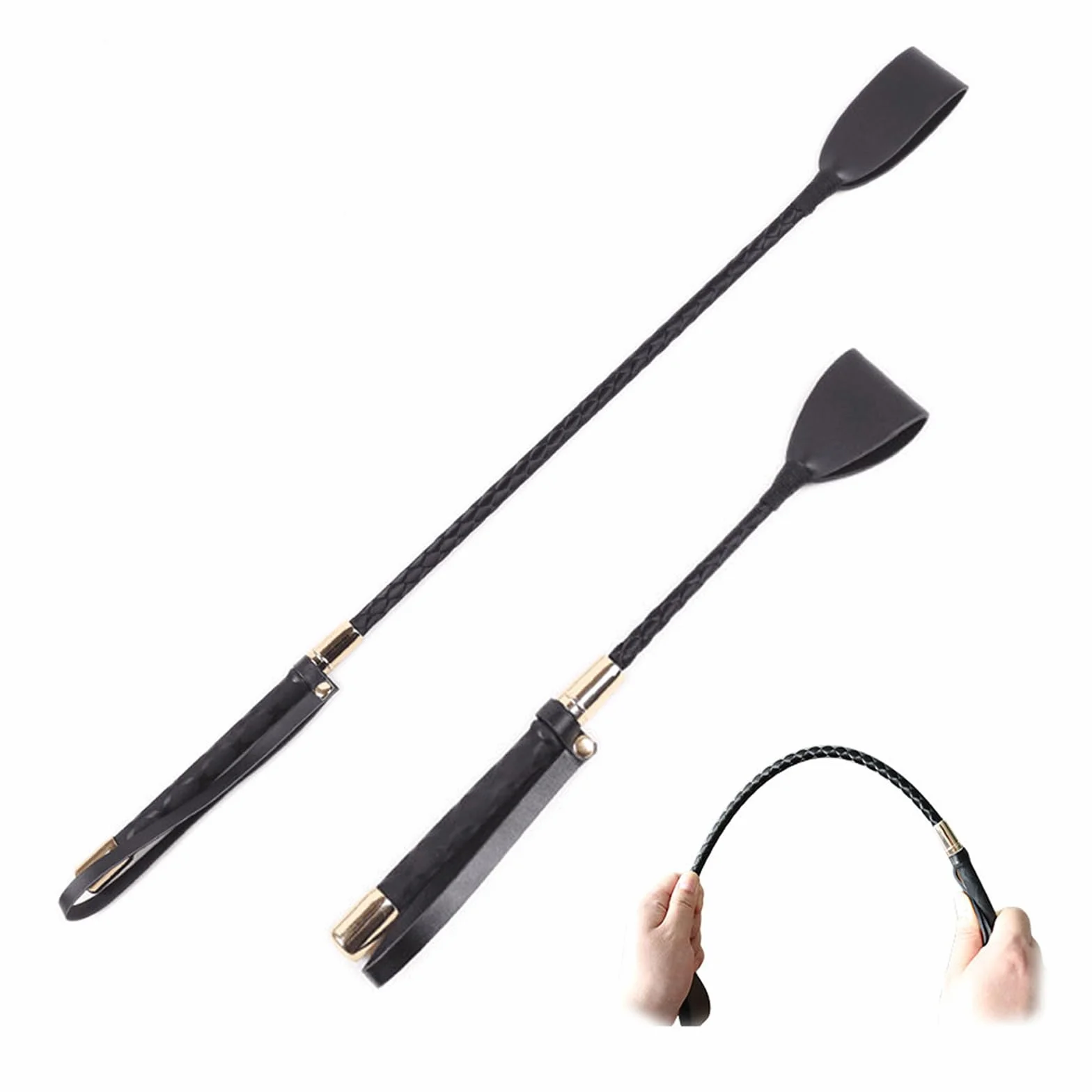 Fruste in pelle 45 cm con manico antiscivolo in gel (45 cm + 30 cm)