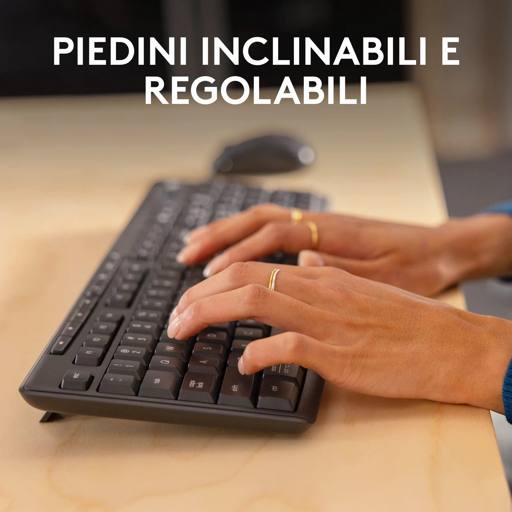 Logitech MK370 Combo for Business, Tastiera e Mouse Wireless Full-Size, ricevitore USB Logi Bolt Sicuro, Bluetooth, Certificazione Globale Windows/Mac/Chrome, Linux, Italiano QWERTY - Grigio