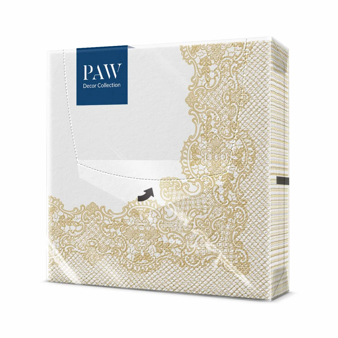 Tovaglioli di Carta Colorati Royal Lace 33x33 cm 20 Pezzi 3 Veli Oro