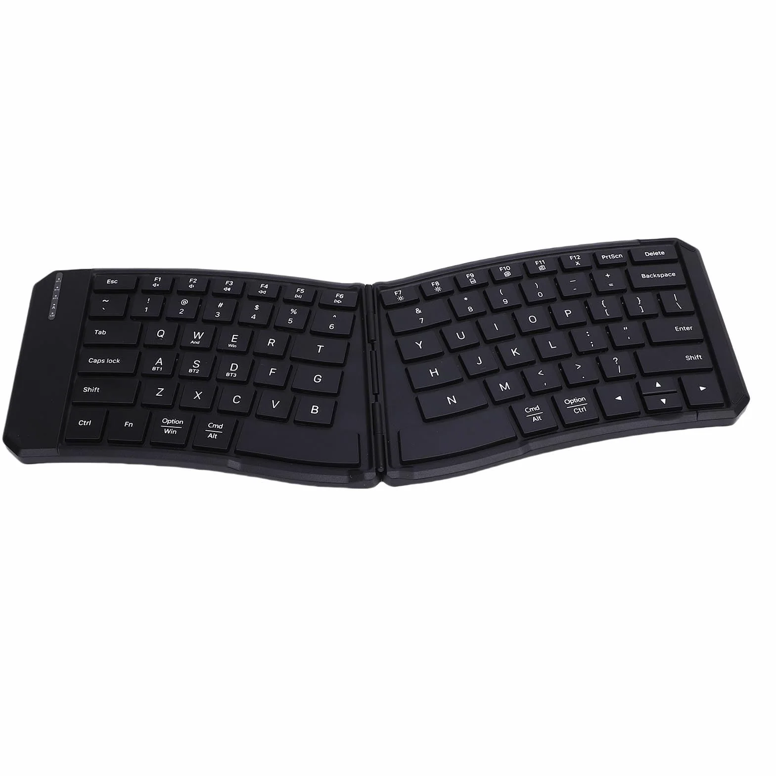 Sxhlseller Tastiera Ergonomica Pieghevole, Tastiera Portatile Compatta Divisa a Forma di V per Viaggi D'affari, Tastiere Wireless Ricaricabili Pieghevoli per Smartphone Tablet Android IOS