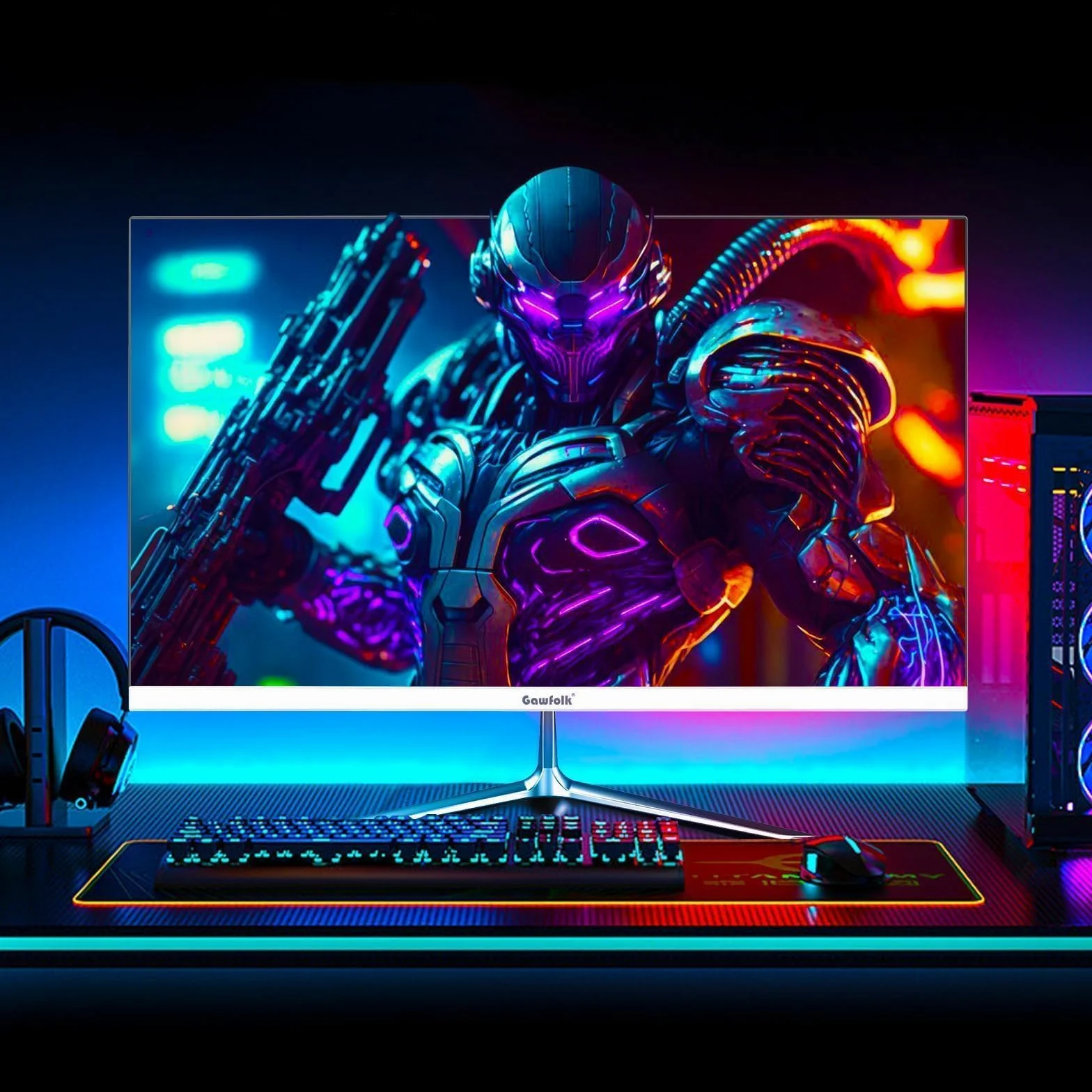 Gawfolk Monitor da Gaming 25" | 180Hz/200Hz | AMD FreeSync | Pannello IPS | Design Senza Bordi | Altoparlanti Integrati | per PC, PS5, Xbox