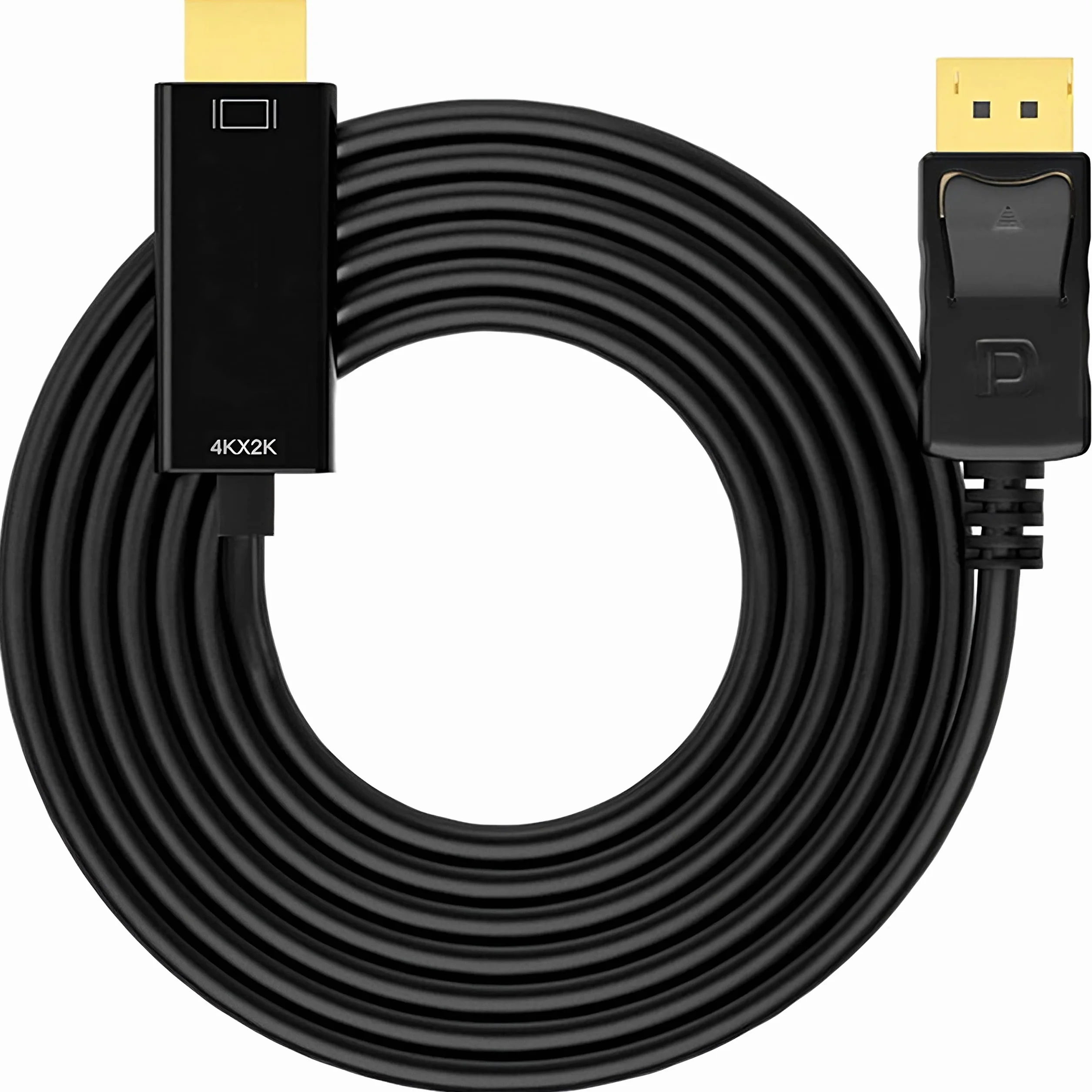 Retoo Adattatore DisplayPort a HDMI, 4K Display Port a HDMI Convertitore Adattatore a HDMI Femmina Compatibile con HDTV, Monitor, Proiettore, Desktop, Surface, Cavo Schermo 1.8M, Nero