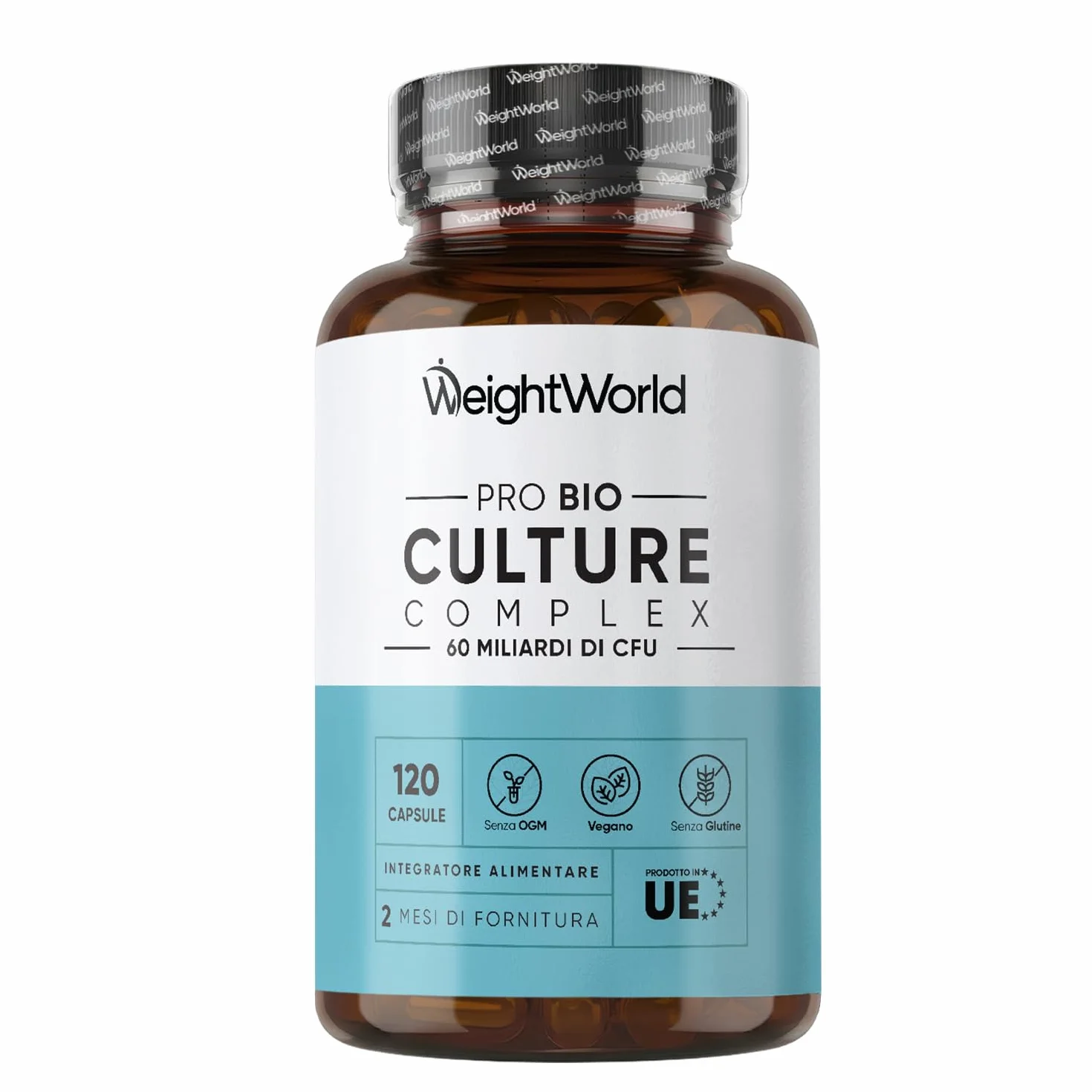 Probiotici Complex 120 Capsule 60 Miliardi CFU 20 Ceppi Lactobacillus Gasseri Rhamnosus Reuteri Bifidobacterium Longum