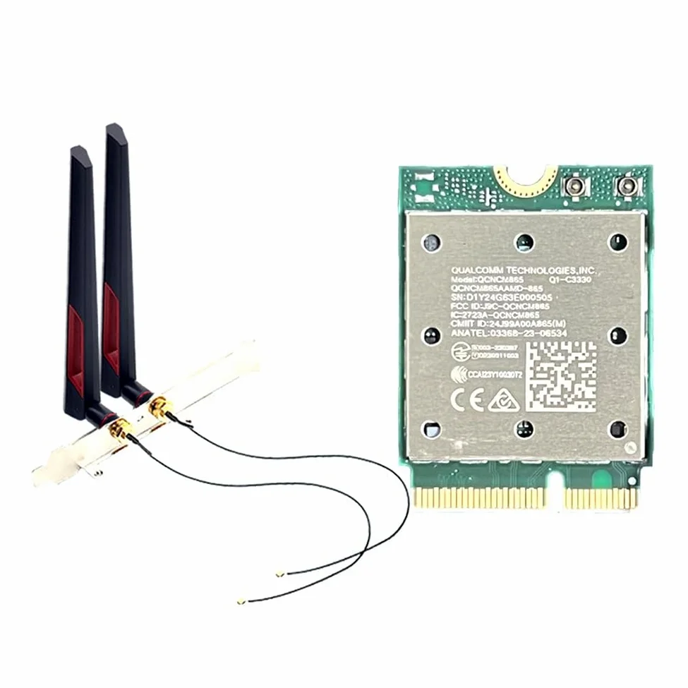 Scheda WiFi Wireless Tri Band WiFi7 QCNCM865 Bluetooth 5.4 Adattatore di Rete Wireless Tri Band 2.4G/5G/6Ghz per Antenna Win11