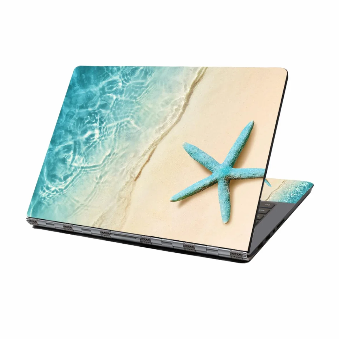 eyscar Adesivo per laptop da 13", 13,3", 14", 15,4", 15,6", 15,6 pollici, in vinile, per PC (stelle marine in spiaggia), NEK1215