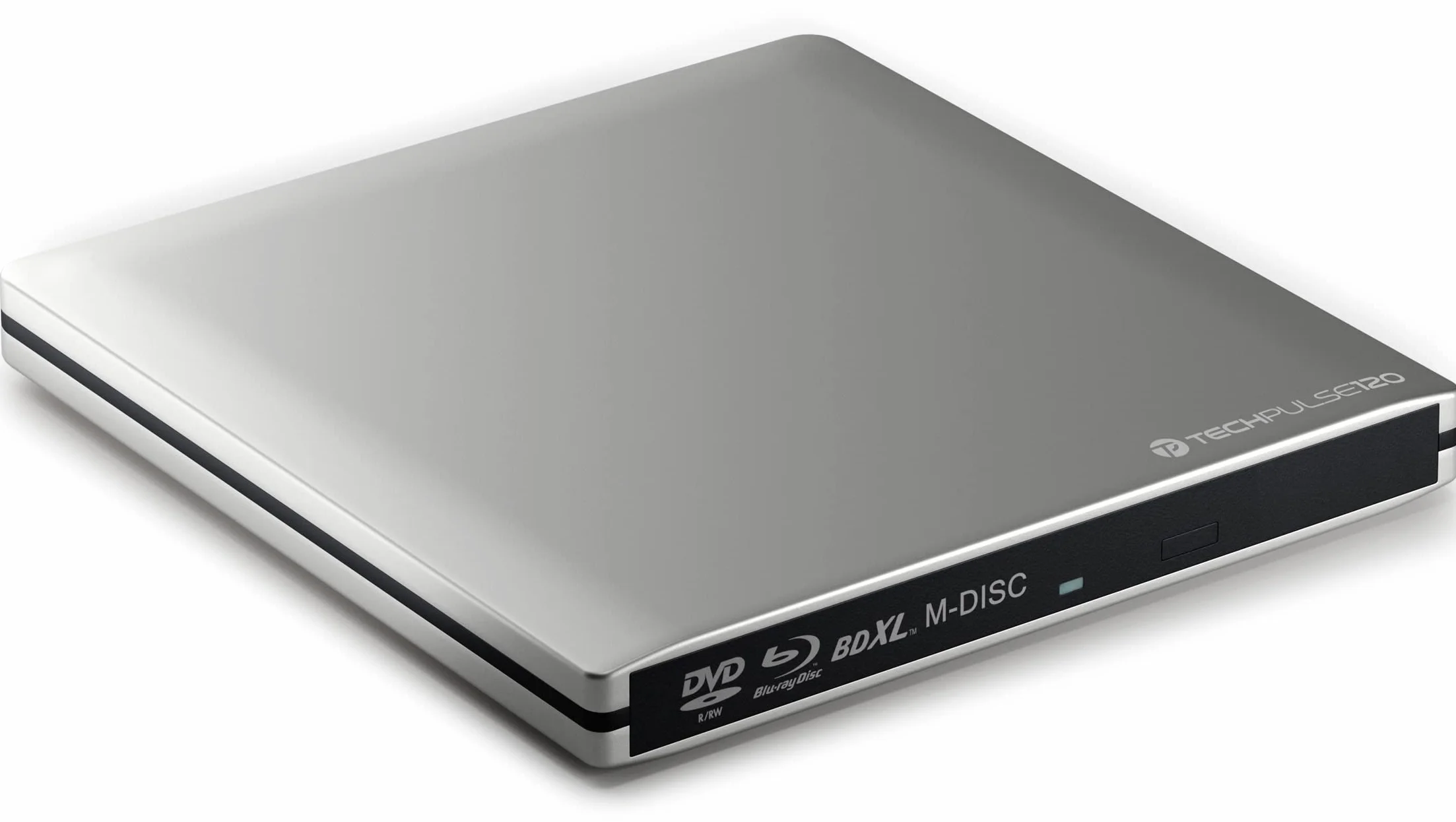 techPulse120 Esterno USB 3.1 Masterizzatore Lettore Blu-ray Blue BD Player BDXL Burner per PC USB-C M-Disc lettori BluRay USB Alu Argento