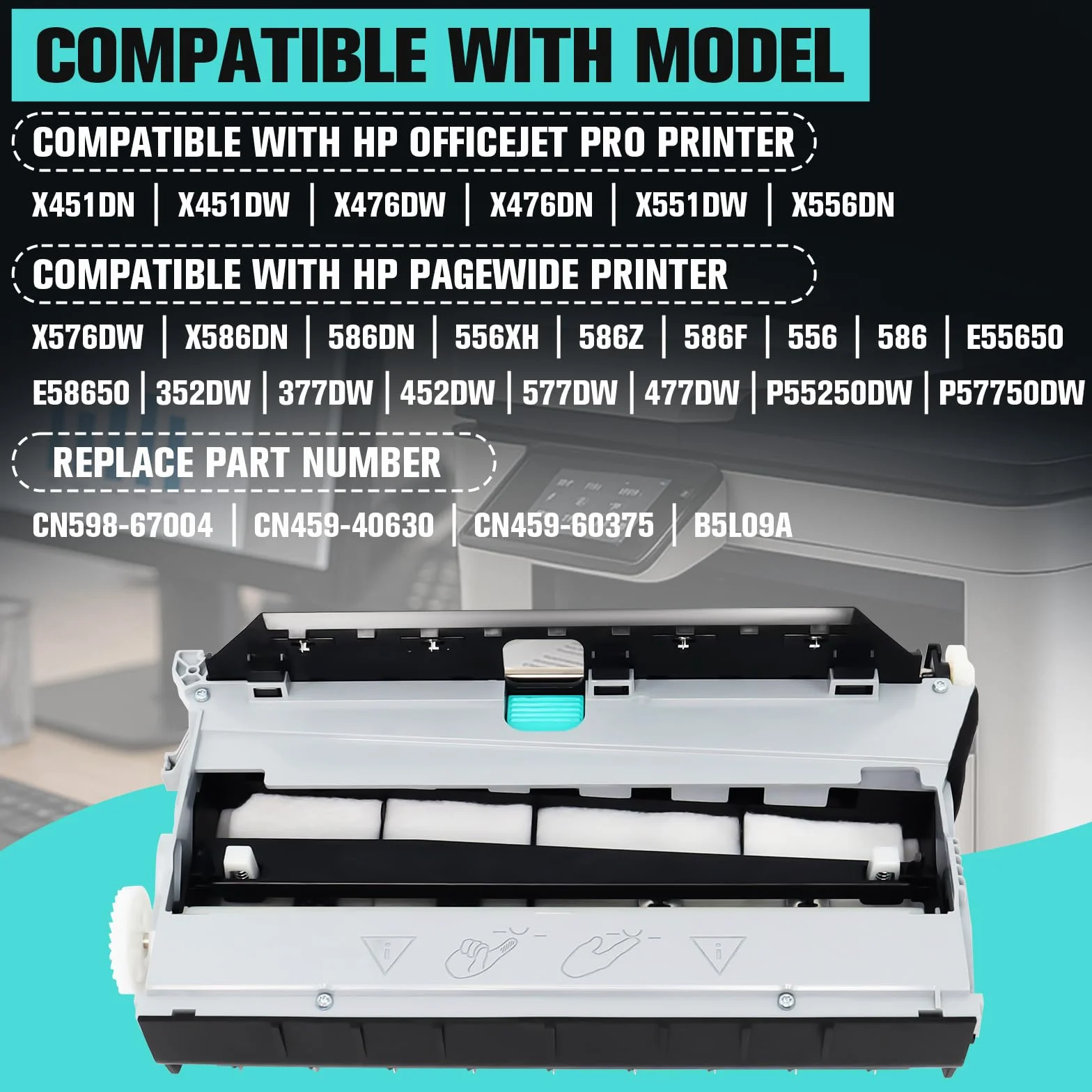 Modulo duplex per stampante HP PageWide Pro 477dw 477dn 577dw 577dz 552dw x476 377dw, scatola di manutenzione rifiuti di inchiostro, ricambio per HP973 HP974 HP975 CN459-60375 CN598-67004