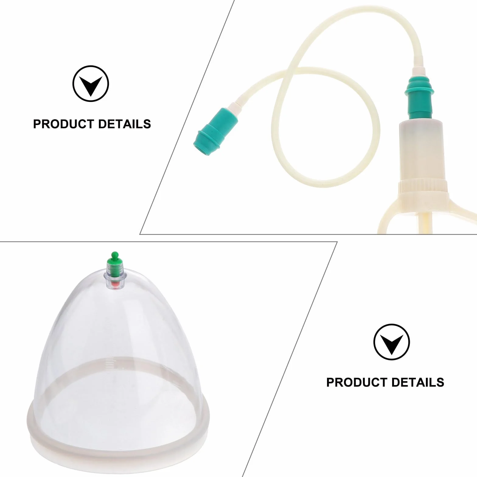 FOMIYES 2 pezzi pompa a vuoto manuale per seno coppettazione accessori donna