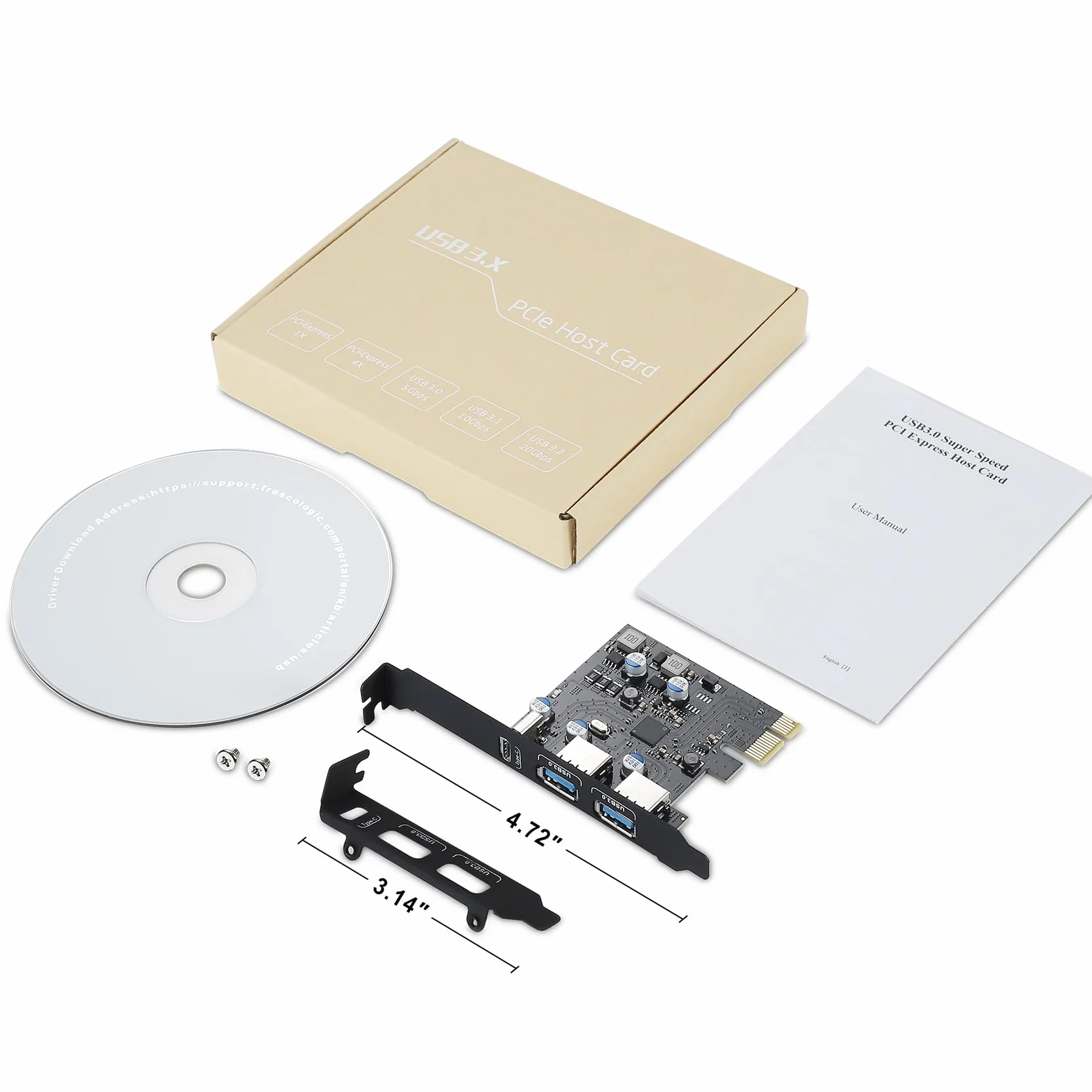 Scheda di espansione PCIe USB 3.0 Power Delivery, PCI Express x 1 to 3 Porte(Type-C, 2x Type-A), Scheda PCIe Controller Card con Ricarica Rapida per PC Desktop Windows XP/7/8/10 Mac OS 10.8.2