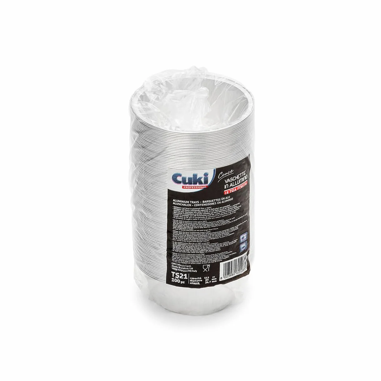 Vaschette alluminio tonde 9x3,5 cm, 100 pezzi, monouso forno microonde