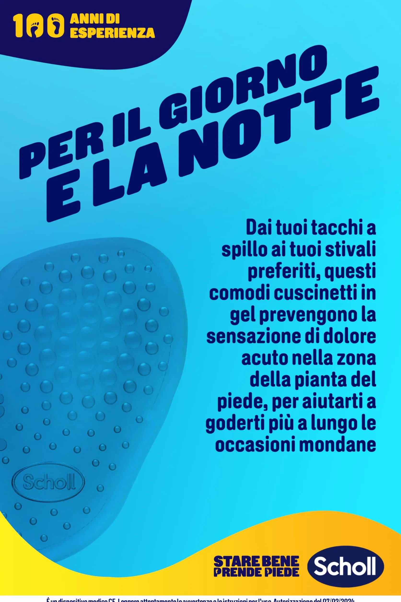 Scholl Party Feet Ultra Slim Cuscinetti in Gel Ultrasottili per la Pianta del Piede, Antiscivolo, 1 Paio