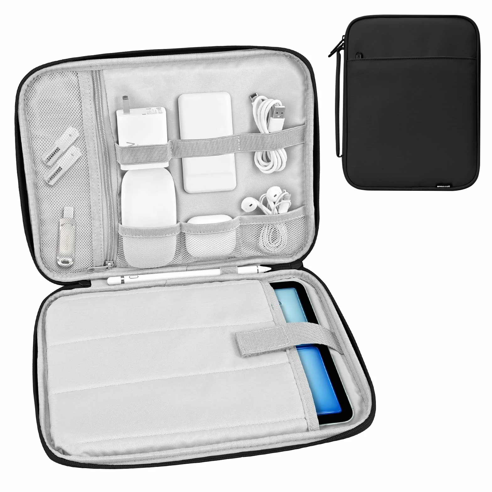 Dadanism 9-11 Pollici Tablet Custodia da Viaggio per iPad (A16) 11", iPad Air 11" M4/M3, iPad Pro 11" M5/M4, iPad 10a Gen/Air 5 10,9", iPad 9/8/7a Gen 10,2", Galaxy Tab A11+ 11", Tab M11 11", Nero