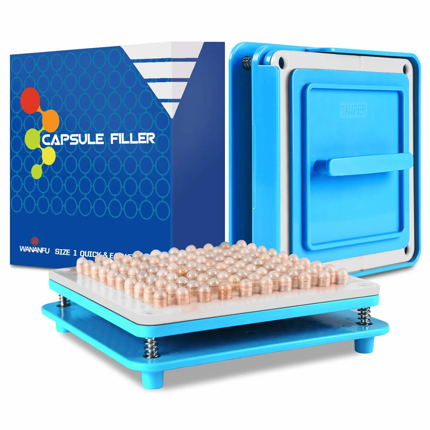 WANANFU Macchina riempimento capsule taglia 1