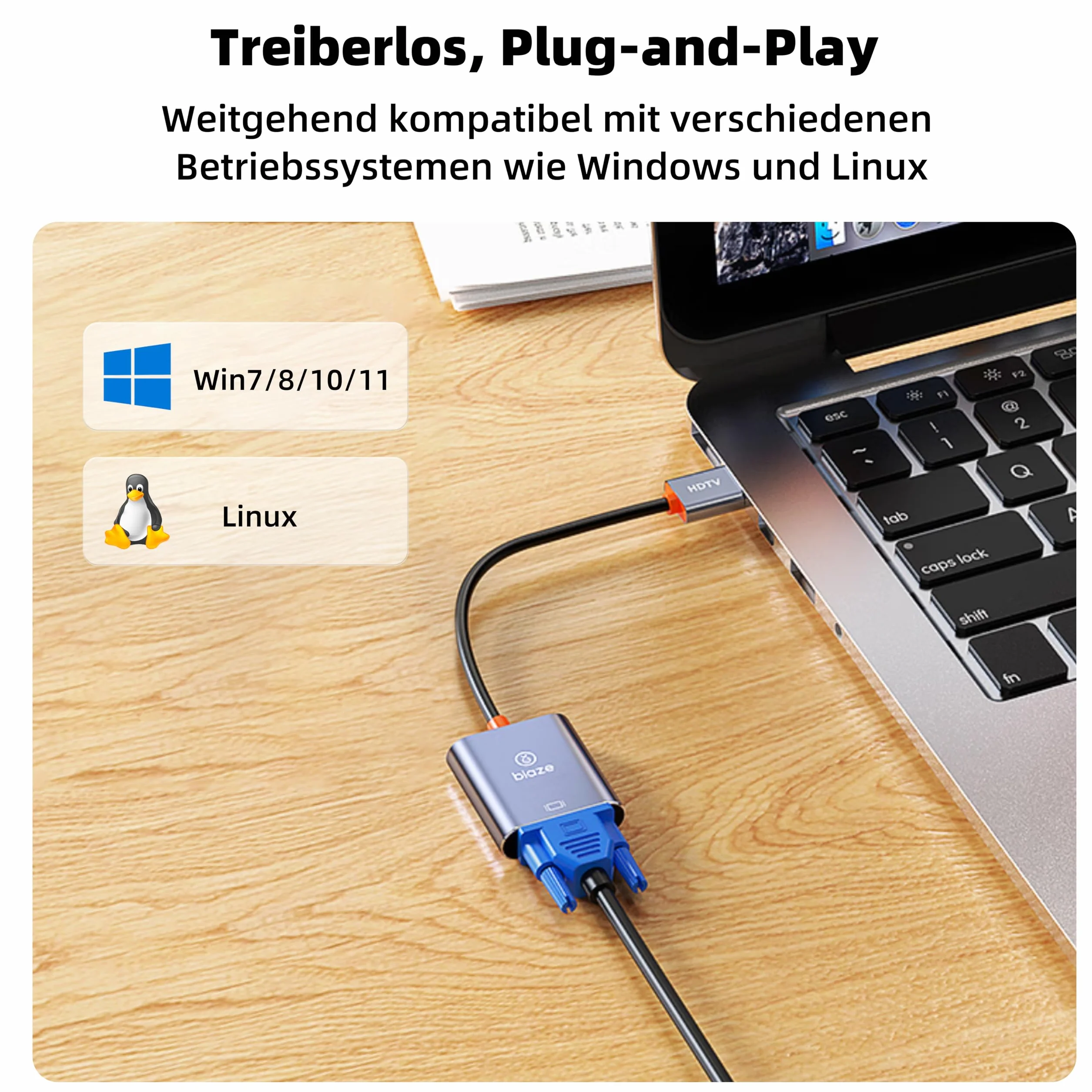 ZH276 - Adattatore HDMI a VGA, 2 adattatori per convertitore video da 1080P 60Hz (maschio a femmina) per laptop, PC, monitor TV, proiettore, cavo di collegamento placcato oro