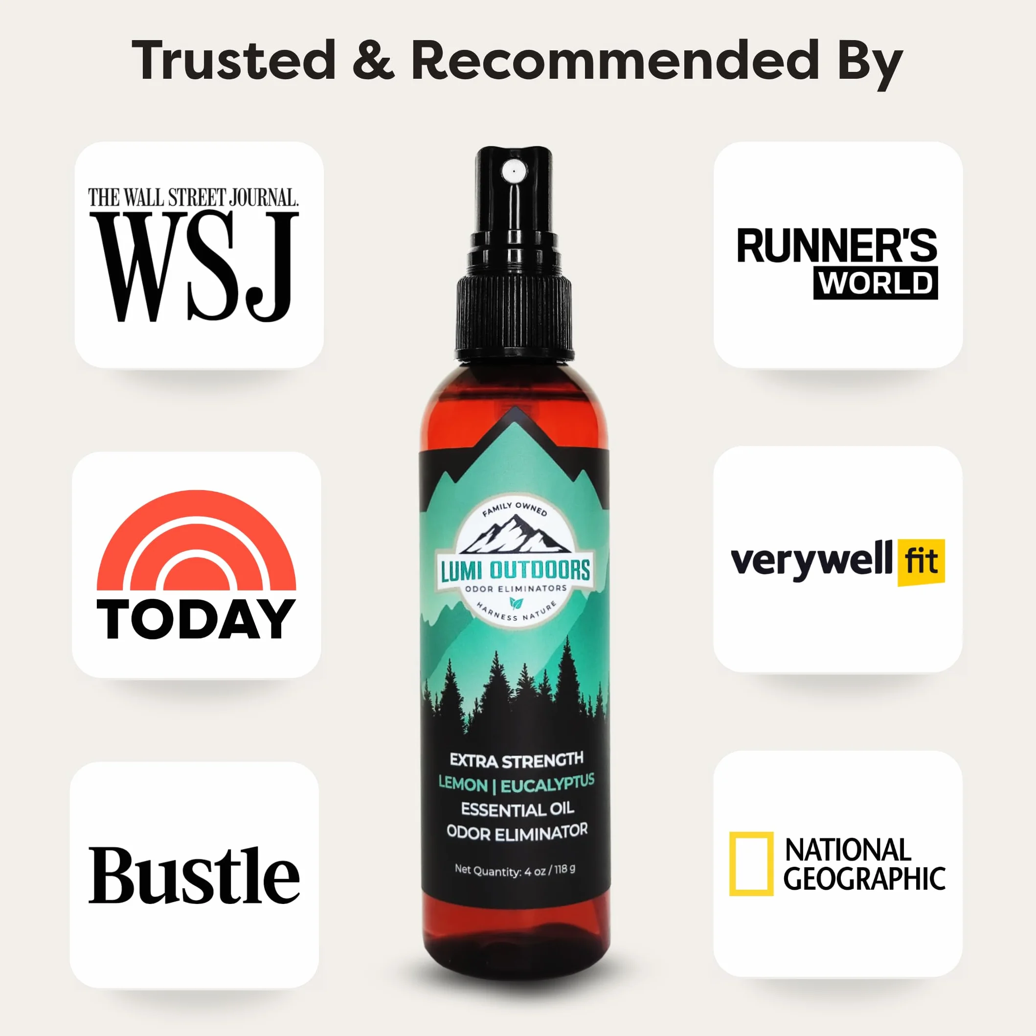Lumi Outdoors Deodorante spray naturale per scarpe e polvere per piedi limone eucalipto