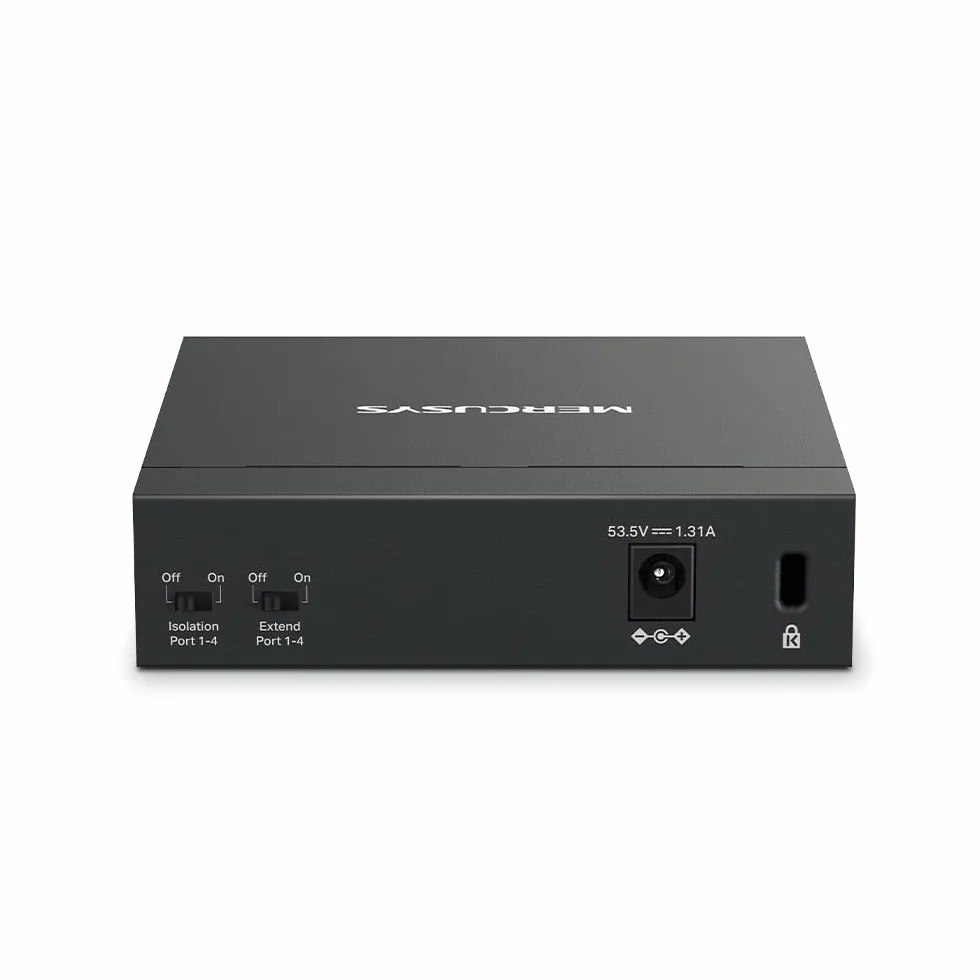 TP-Link Mercusys MS105GP PoE+ Switch 5 Porte Gigabit con 4 PoE+, 30W per Porta PoE, 65W su Tutte le Porte, 802.3af/at, Cassa in Metallo, Durevole e silenzioso, Sdoppiatore Ethernet, Plug&Play
