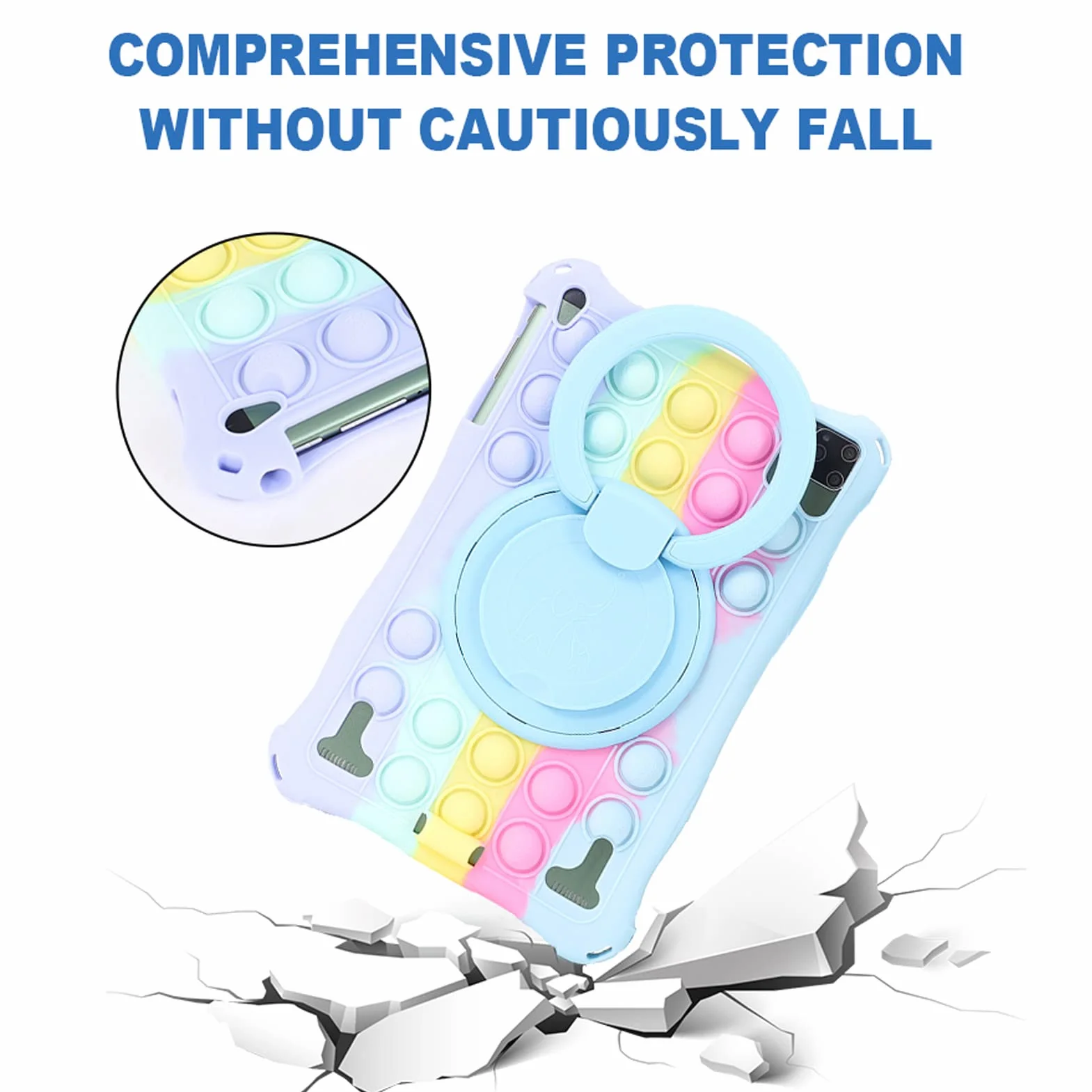 Custodia per Tablet da 10 Pollici per VANKYO MatrixPad S21,DUODUOGO P8/G12 Gowin P8,AOYODKG A32,Aitszon 10.1,Novel TTT 10 Cover Maniglia Girevole Supporto Case con Tracolla/Portapenne/Stilo
