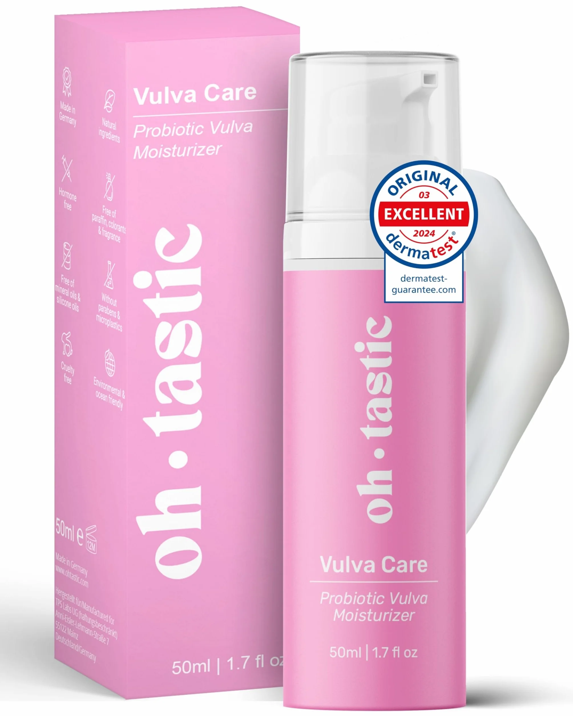 Crema Intima Lenitiva per Prurito, Bruciore e Secchezza Vaginale - Crema Idratante con Acido Lattico (50ml)