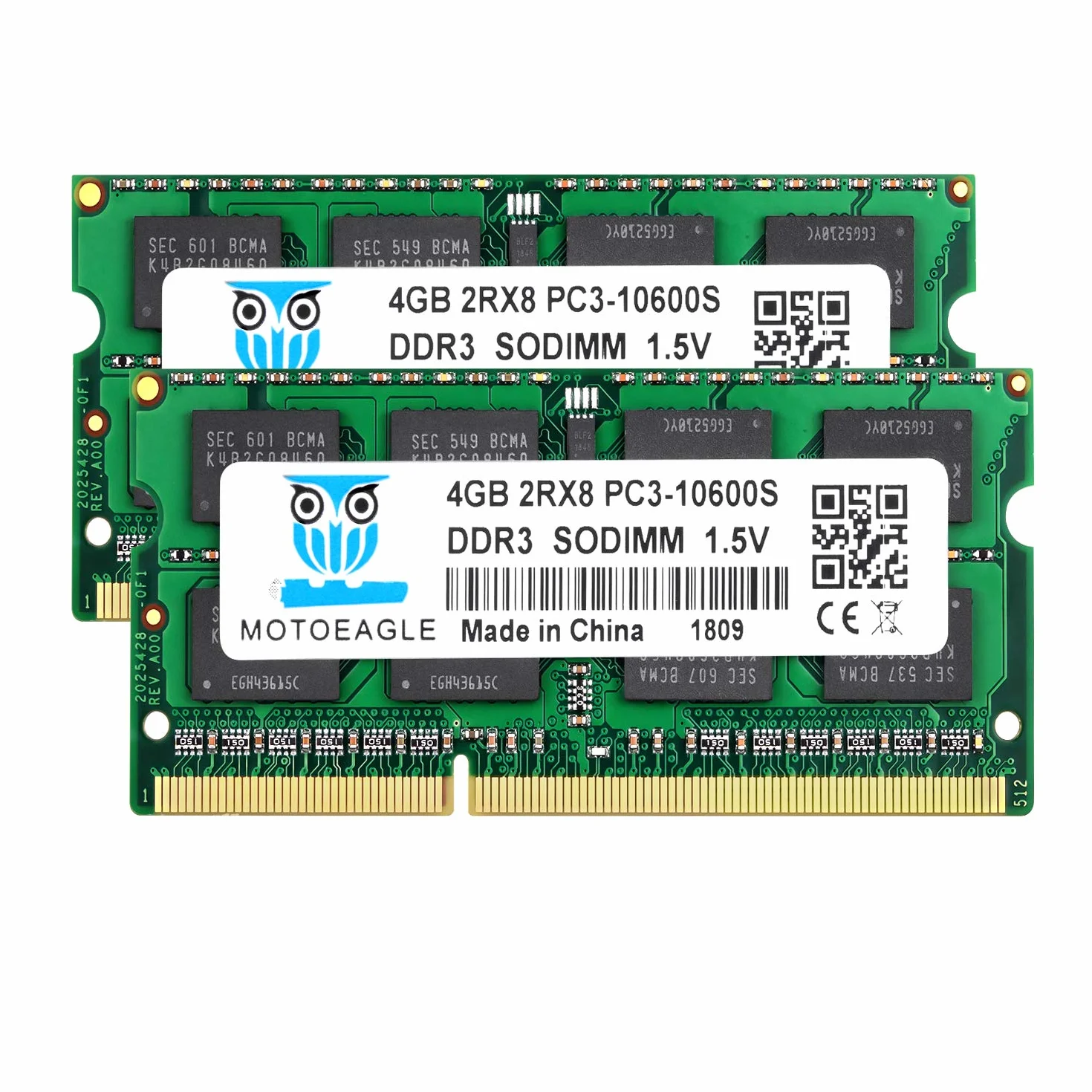 DDR3 1333MHz Sodimm RAM 8GB Kit (2X4GB) 2Rx8 PC3-10600 PC3-10600S 4GB 1.5V CL9 204 Pin Dual Rank Non-ECC Unbuffered Memoria Laptop