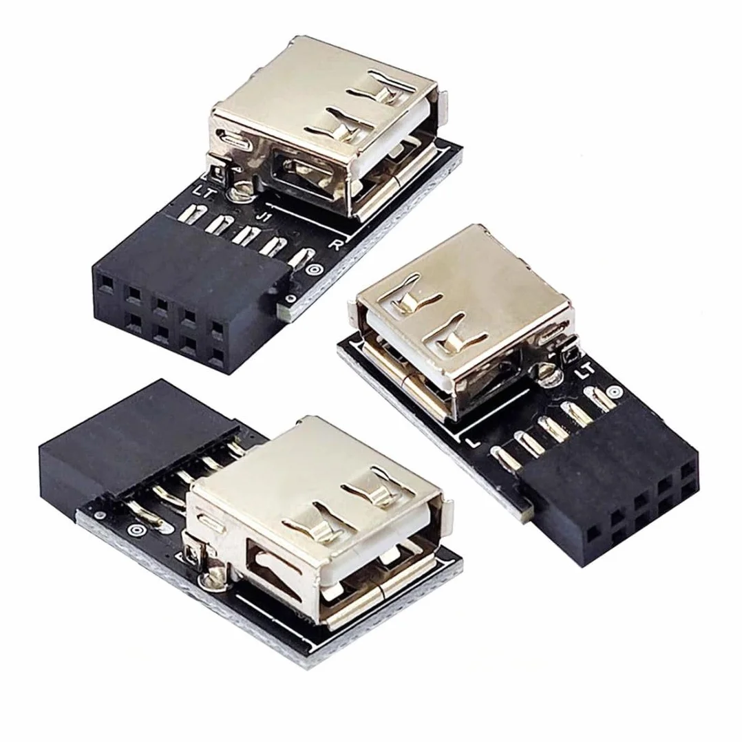 chenyang 3 Pack Scheda madre 9Pin/10Pin Pannello frontale Adattatore convertitore USB 2.0 Tipo A Femmina
