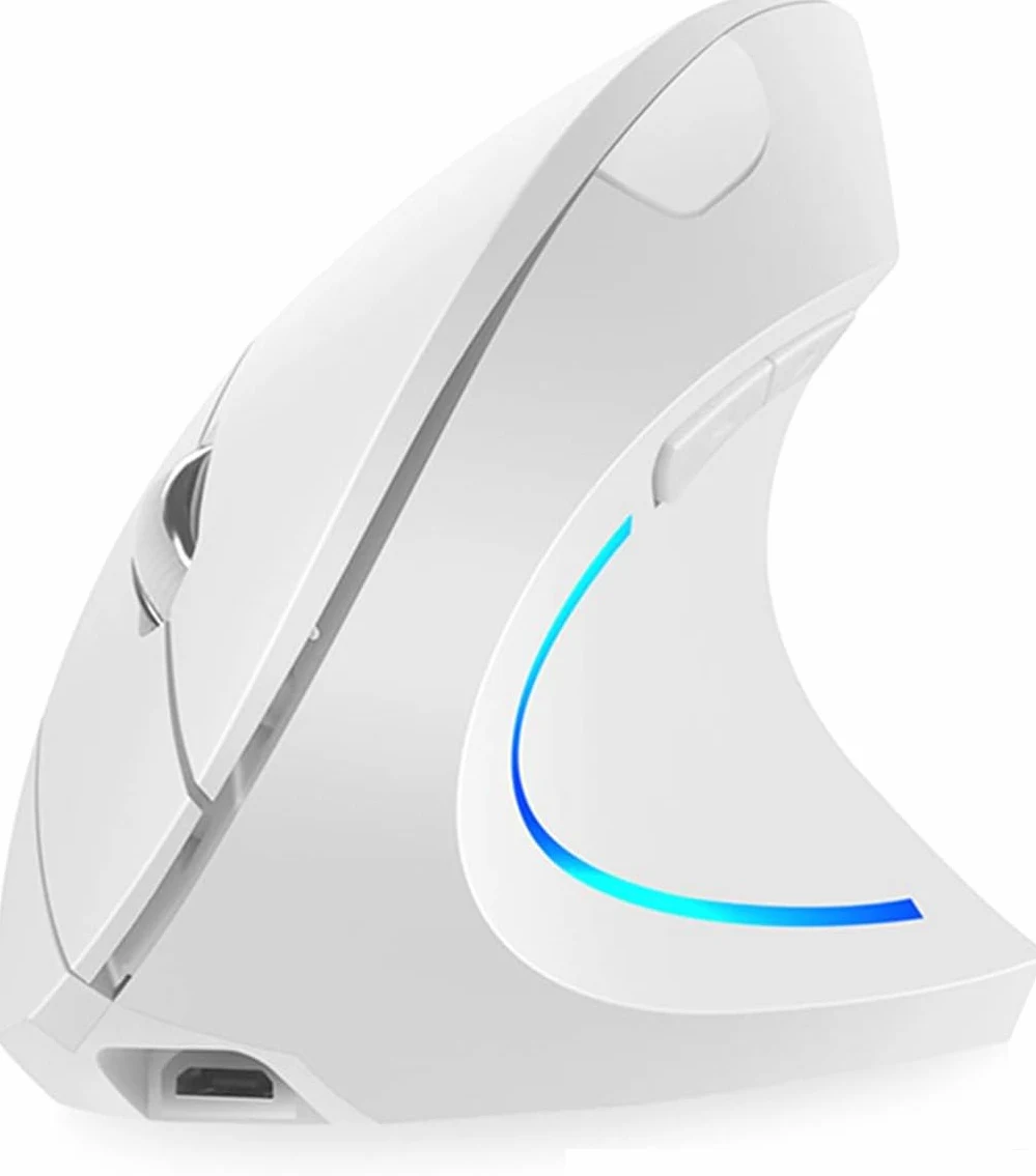 Mouse Ergonomico Portatile Verticale per La Casa USB 4 File Dpi per Laptop Desktop, White