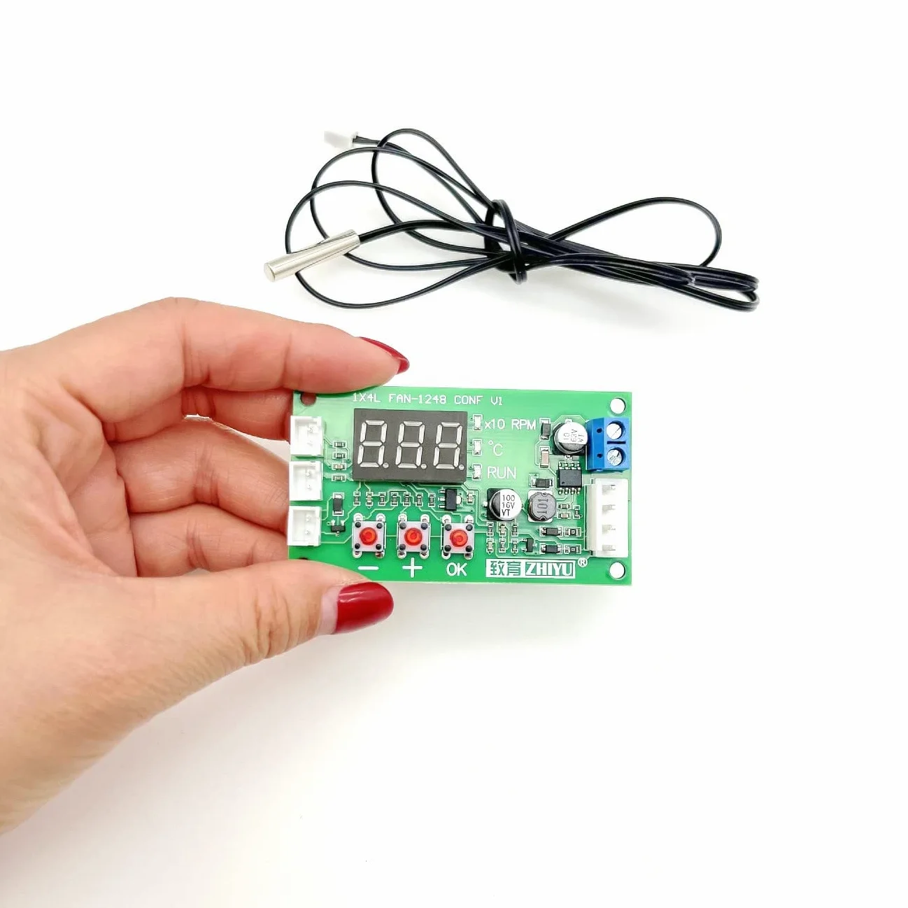 JZK PWM Digitale Regolatore di Temperatura Ventola 12V 24V 48V Modulo Display Velocità PC
