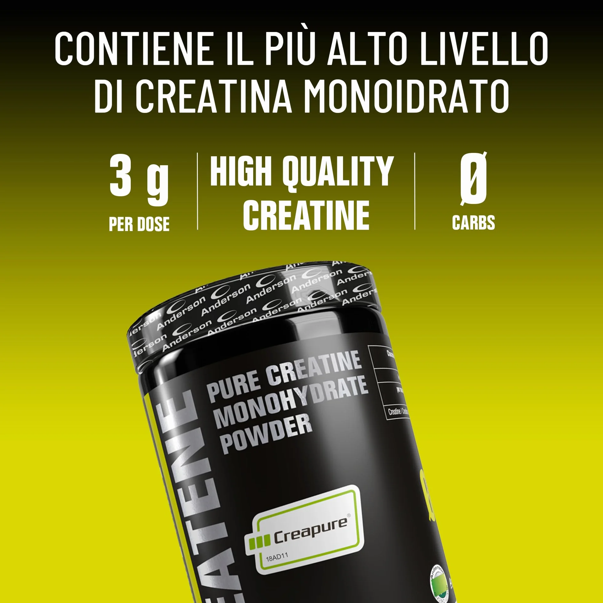 Anderson CREATENE 100% Creatina monoidrato Creapure® 500 g