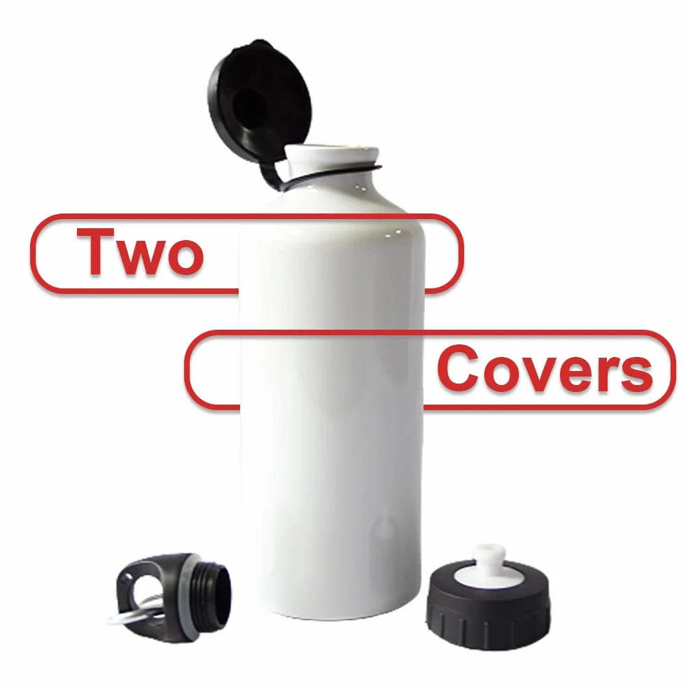 MR.R Sublimazione Vuoti Bianco Sport Bottiglia di Alluminio Portatile Due Cime Bottiglia 600 ml per la Stampa di Trasferimento di Calore