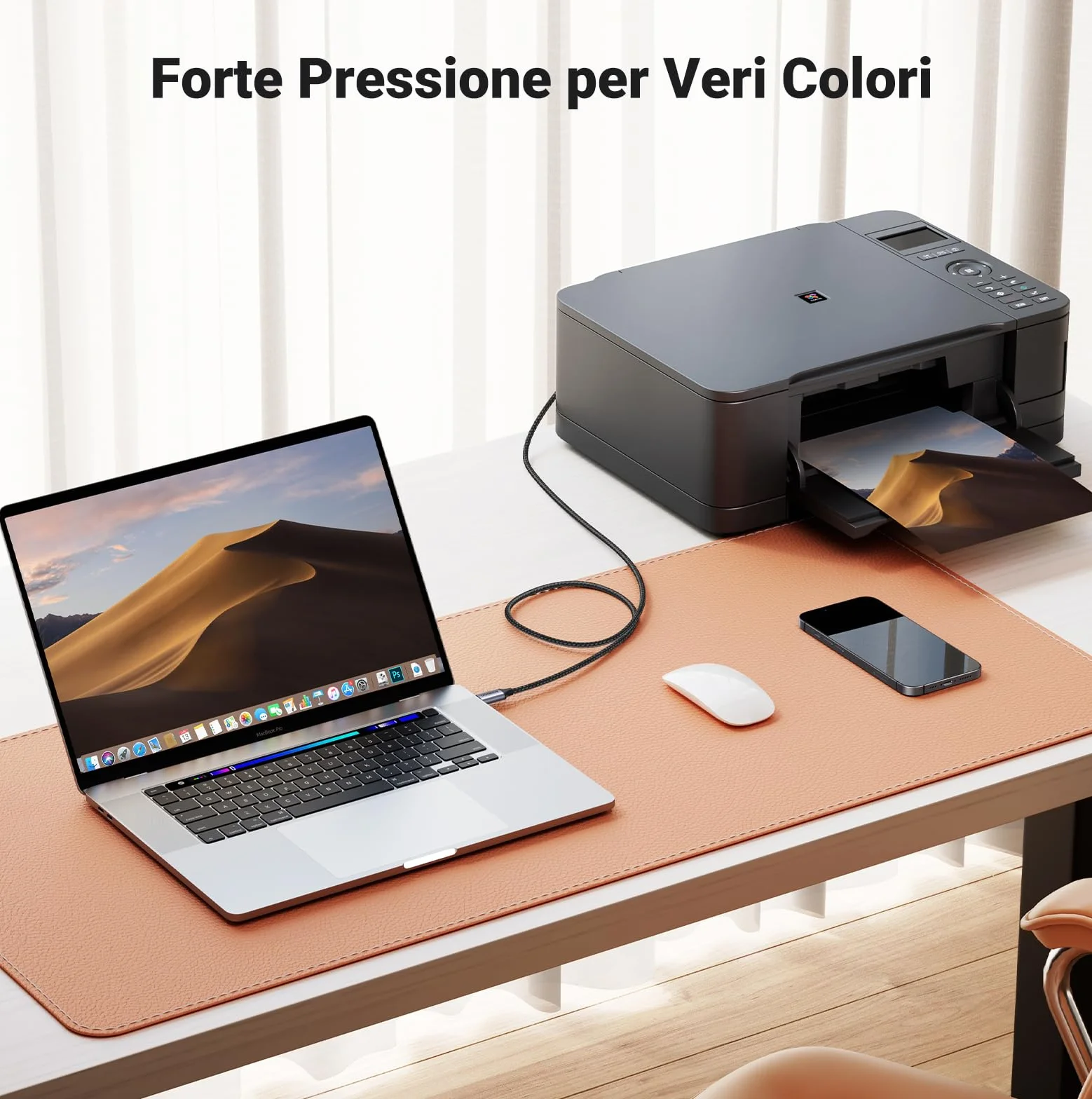 UGREEN Cavo Stampante Tipo C a USB B Nylon Printer Compatibile con MacBook Pro, iPad, ASUS, Acer per HP, Epson, Brother, Lexmark, Canon (1M)
